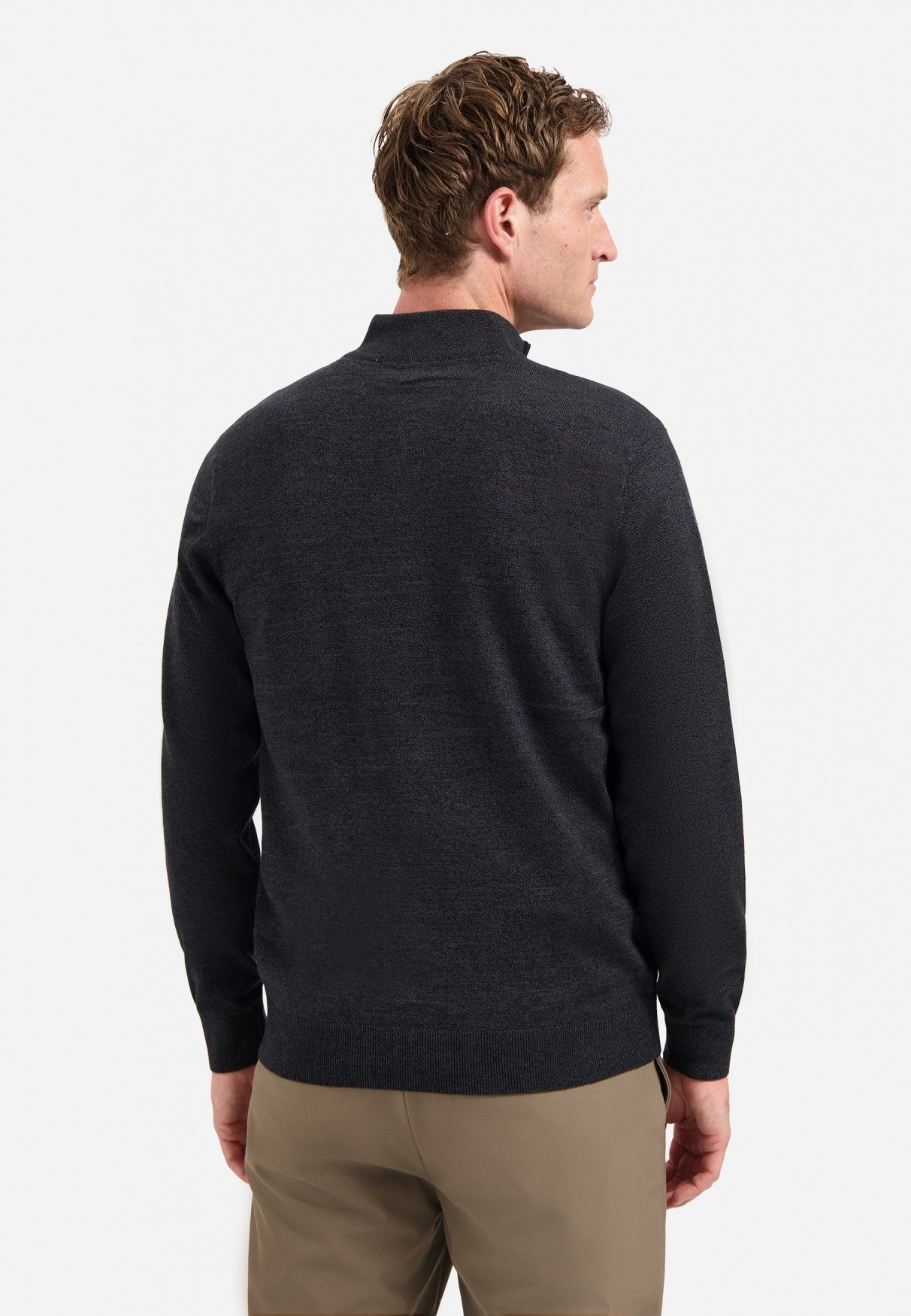 NO EXCESS Troyer - Strickpullover - Pullover - Pullover Half Zip 2 Coloured Melange