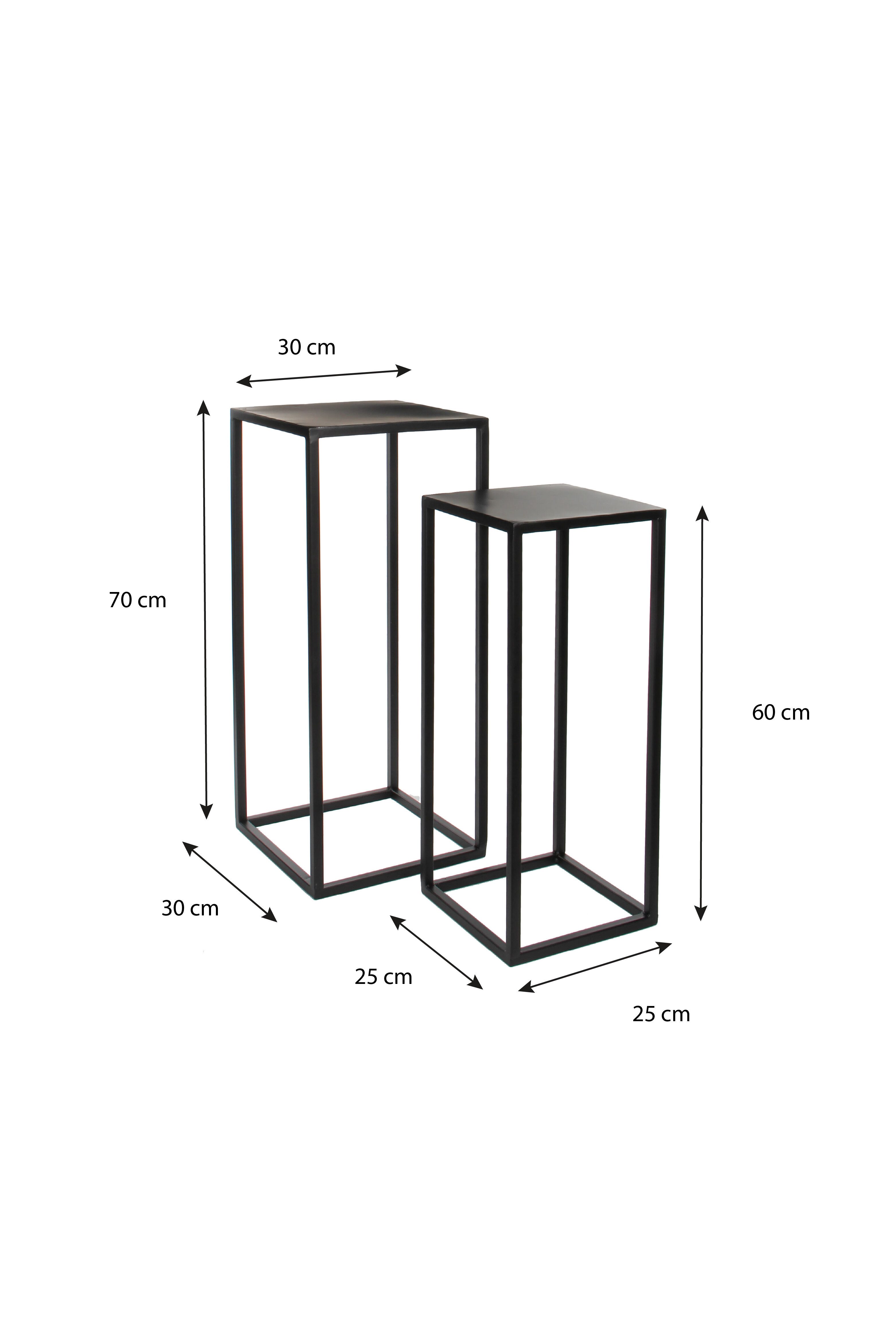 Mica Decorations Beistelltisch Mica Decorations Goa Tisch schwarz Satz von 2 - l30xb30xh70cm