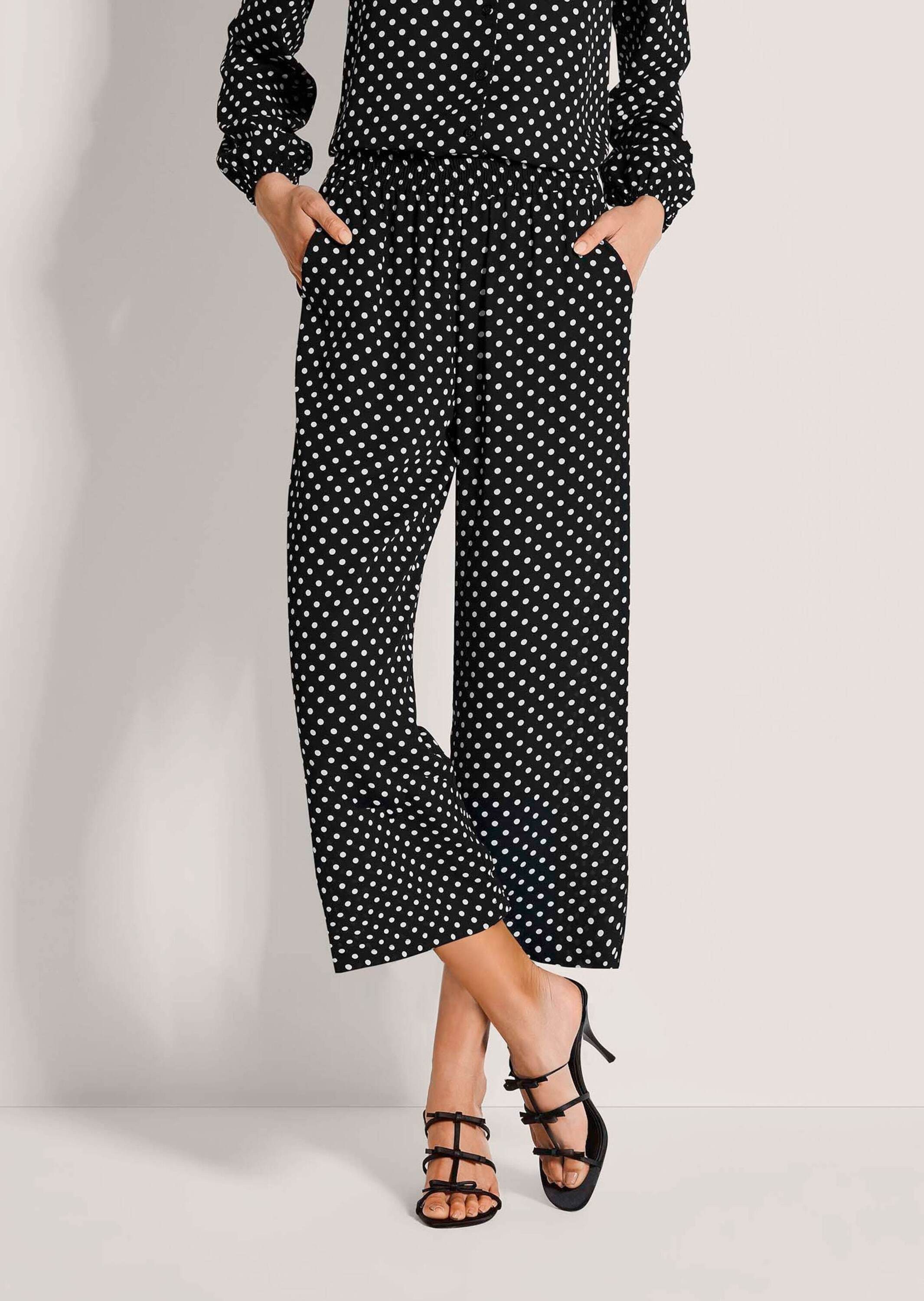 MADELEINE Stoffhose Schlupfhose mit Tupfen-Muster Stoffhose mit Schlupfbund günstig online kaufen