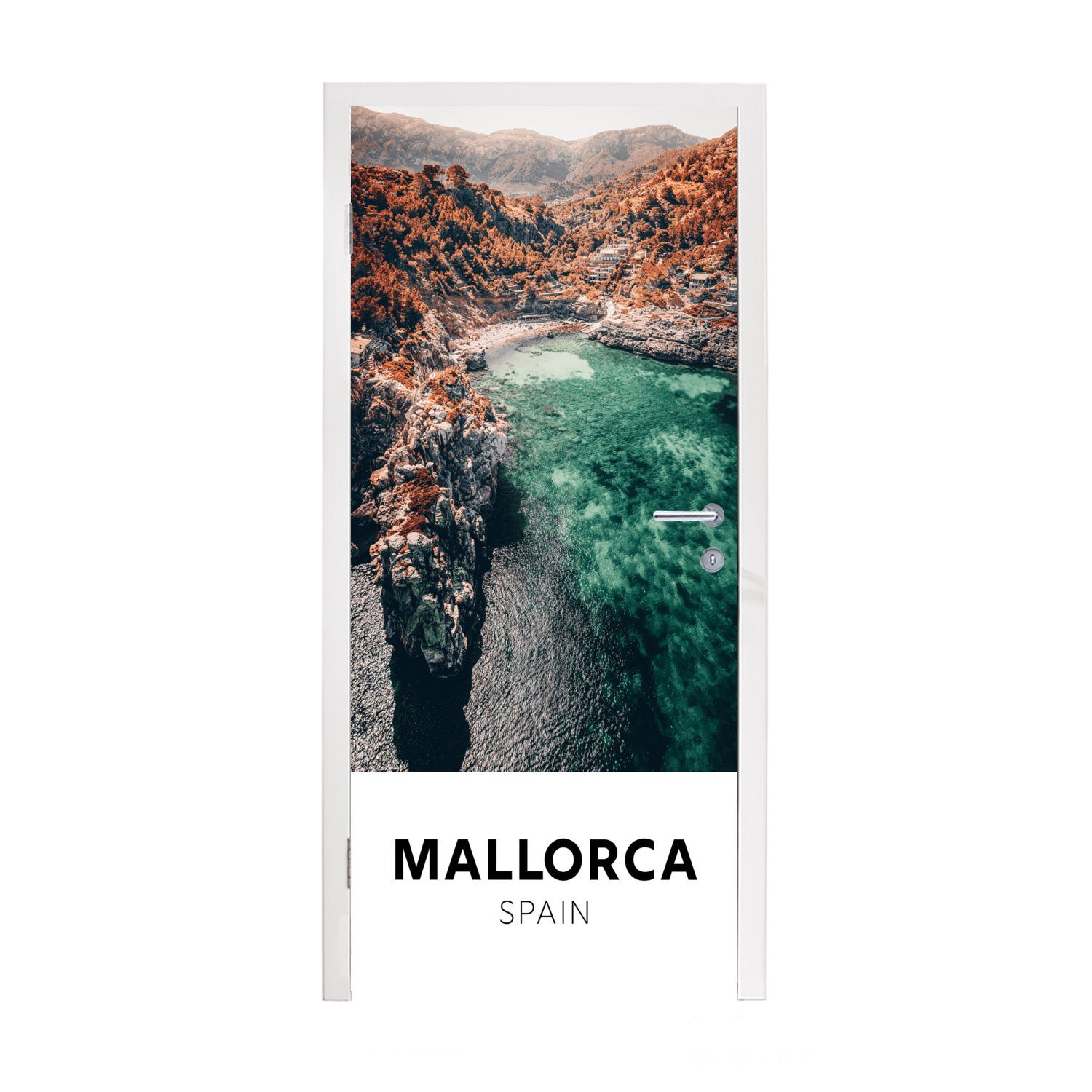 MuchoWow Türtapete Mallorca - Spanien - Natur, Matt, bedruckt, (1 St), Fototapete für Tür, Türaufkleber, 75x205 cm