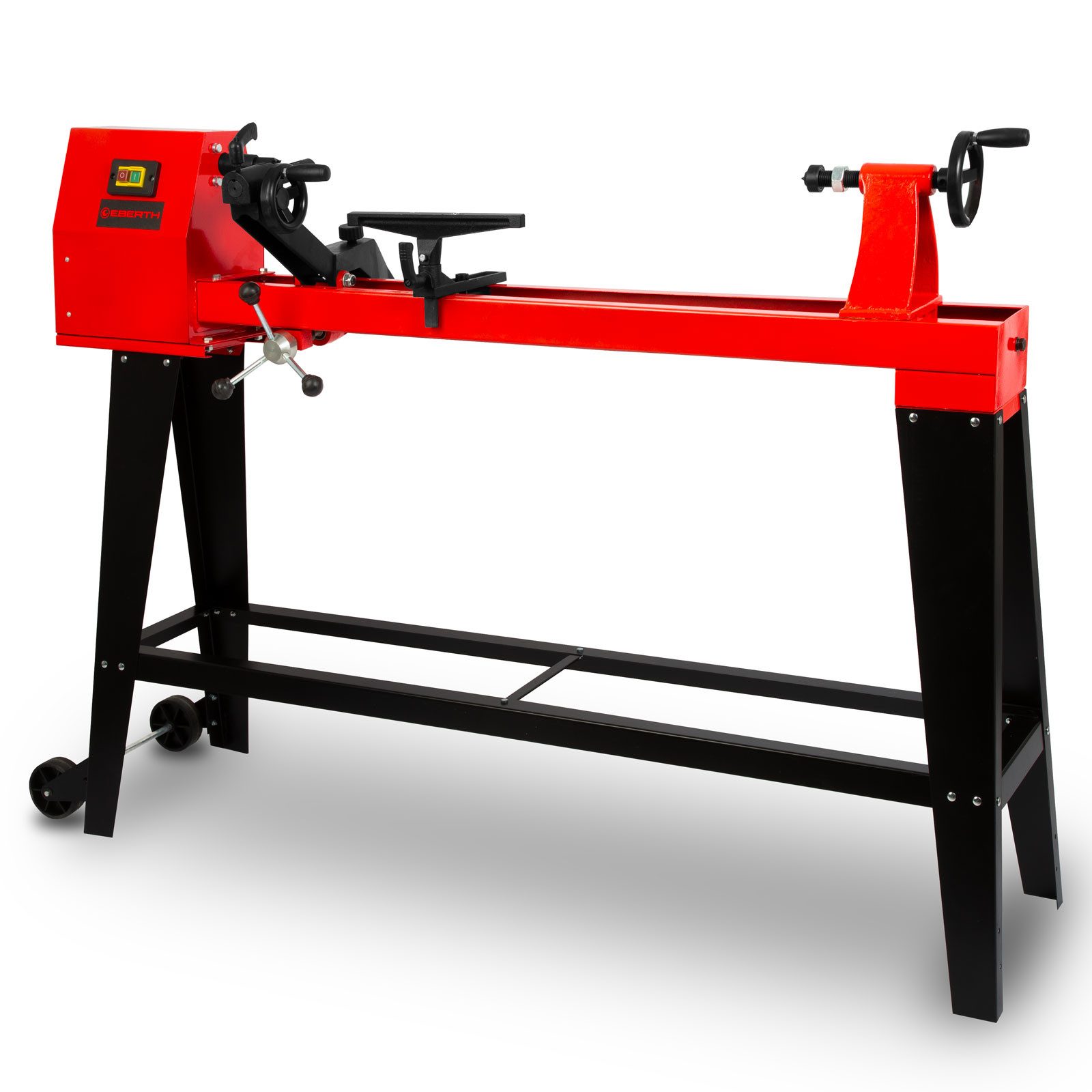 EBERTH Drechselbank Drechselbank 550 W für Holz mit stabilem Untergestell, 1000 mm Spitzenweite, 4-stufiger Riemenantrieb