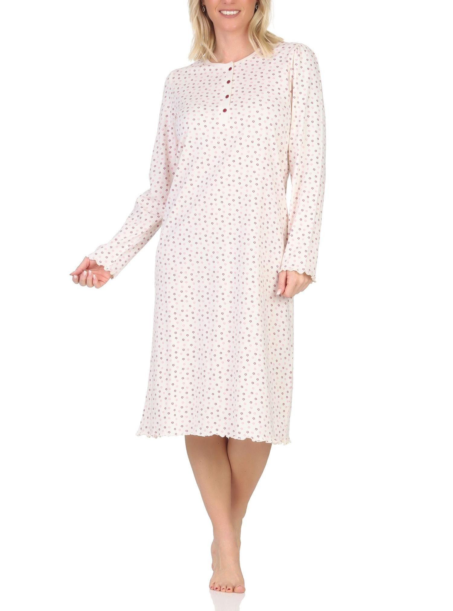 Normann Nachthemd Normann Damen langarm Nachthemd im klassisch eleganten Design