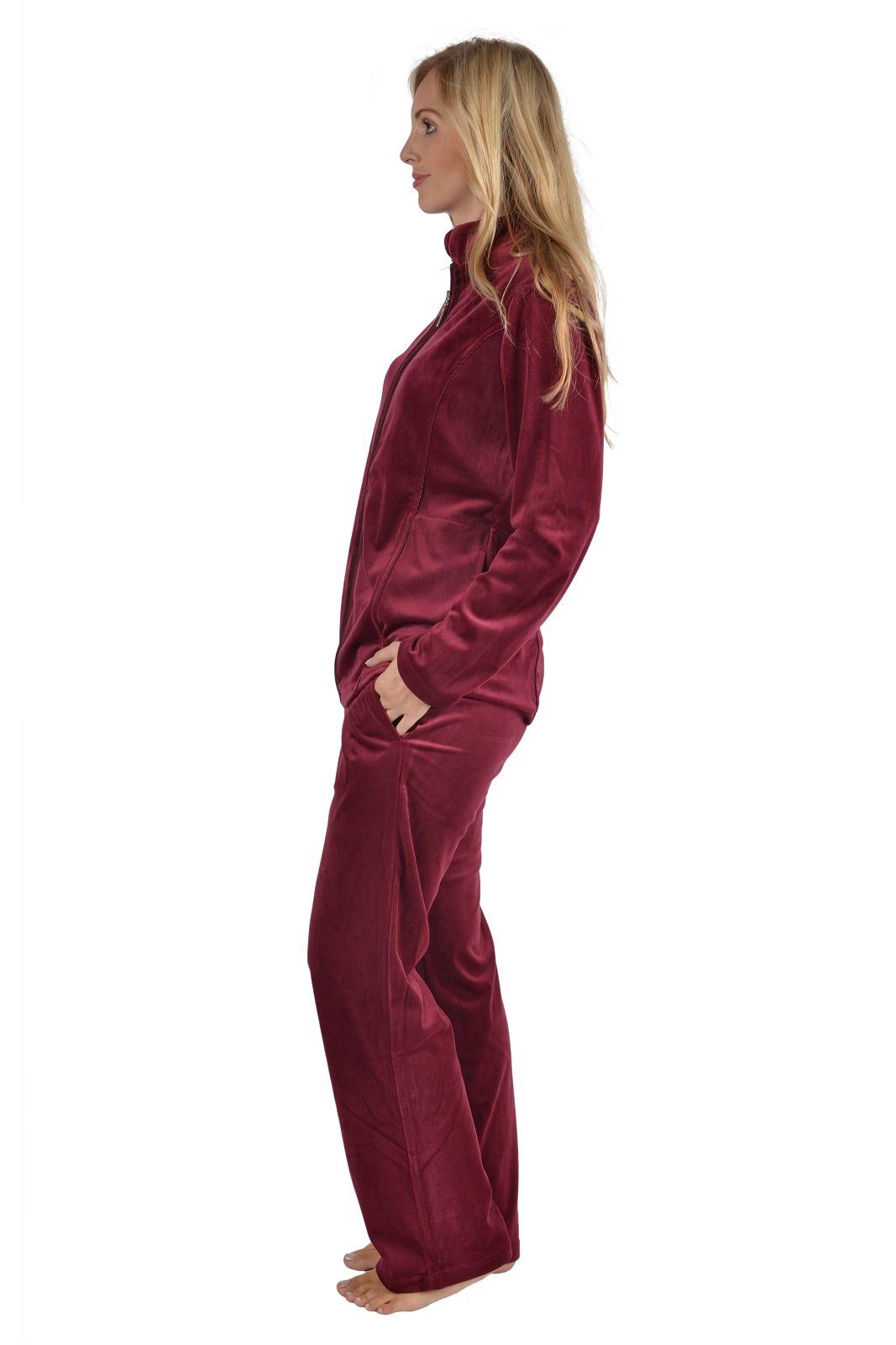 RAIKOU Hausanzug Damen Nicki Hausanzug Homewear Freizeitanzug mit Reißverschluss Paillettenreihen