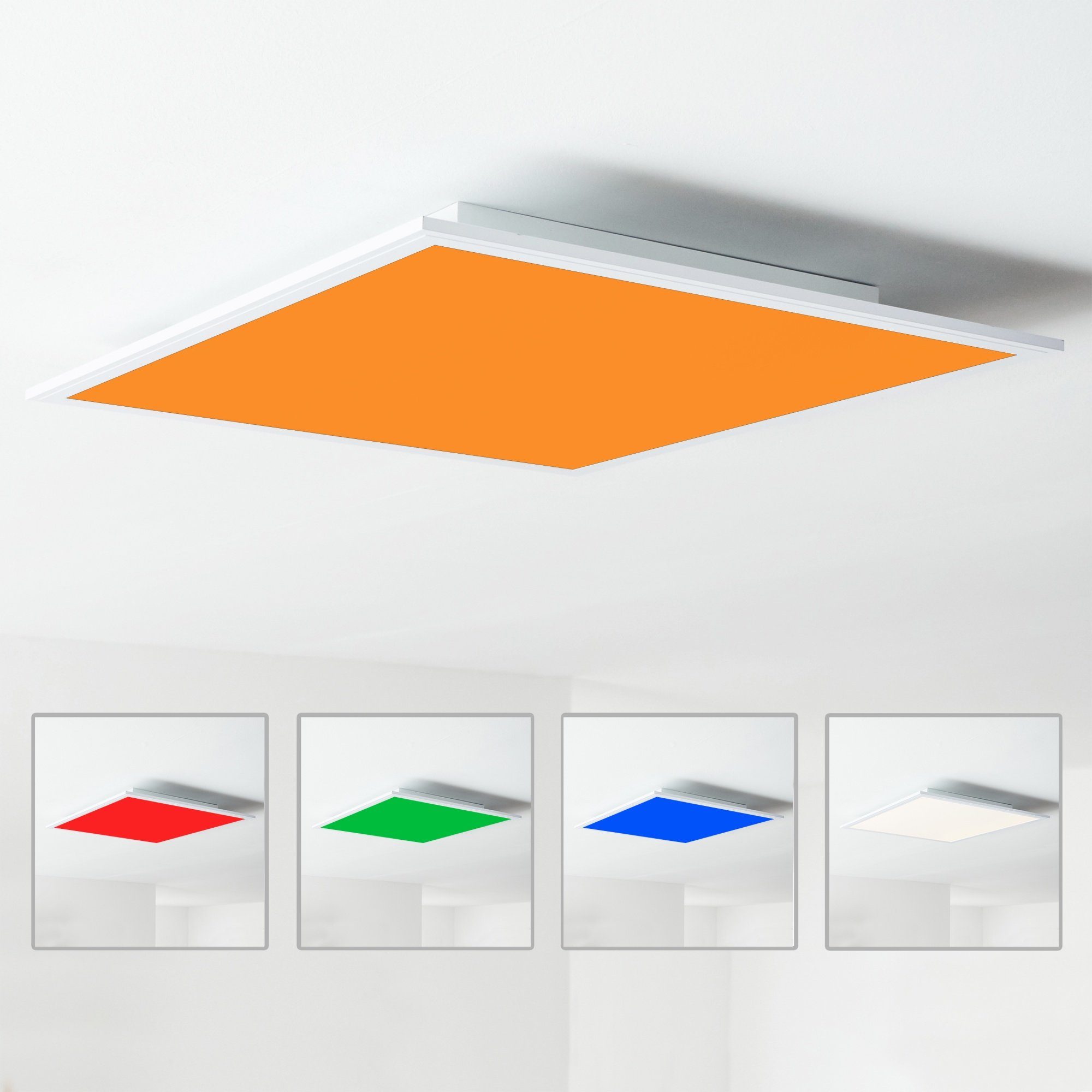 Lightbox Deckenleuchte, CCT - über Fernbedienung, LED fest integriert, warmweiß - kaltweiß, LED Deckenaufbau-Paneel, inkl. Fernbedienung, Metall/Kunststoff, weiß