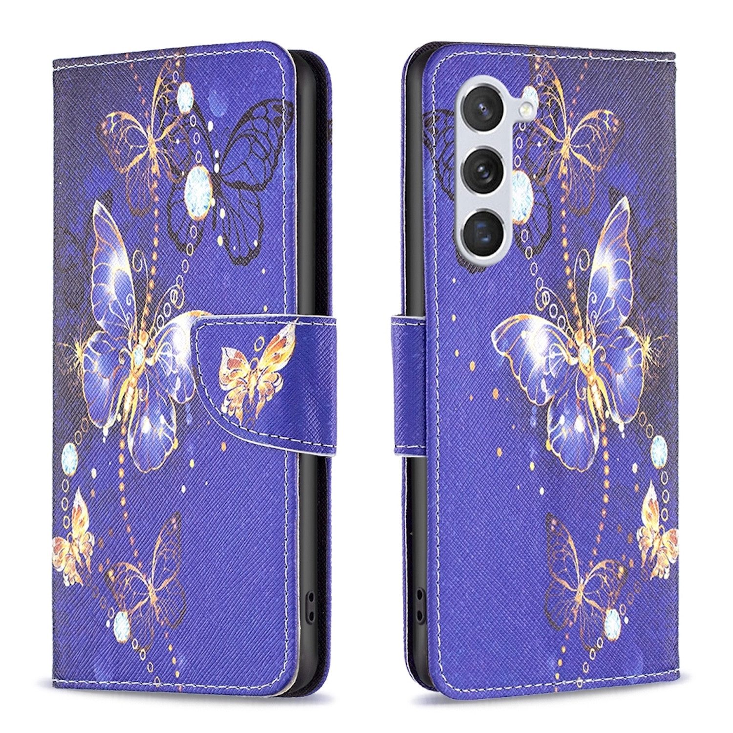 Wigento Handyhülle Für Samsung Galaxy S24 Kunstleder Wallet Tasche Hülle Book Motiv 6