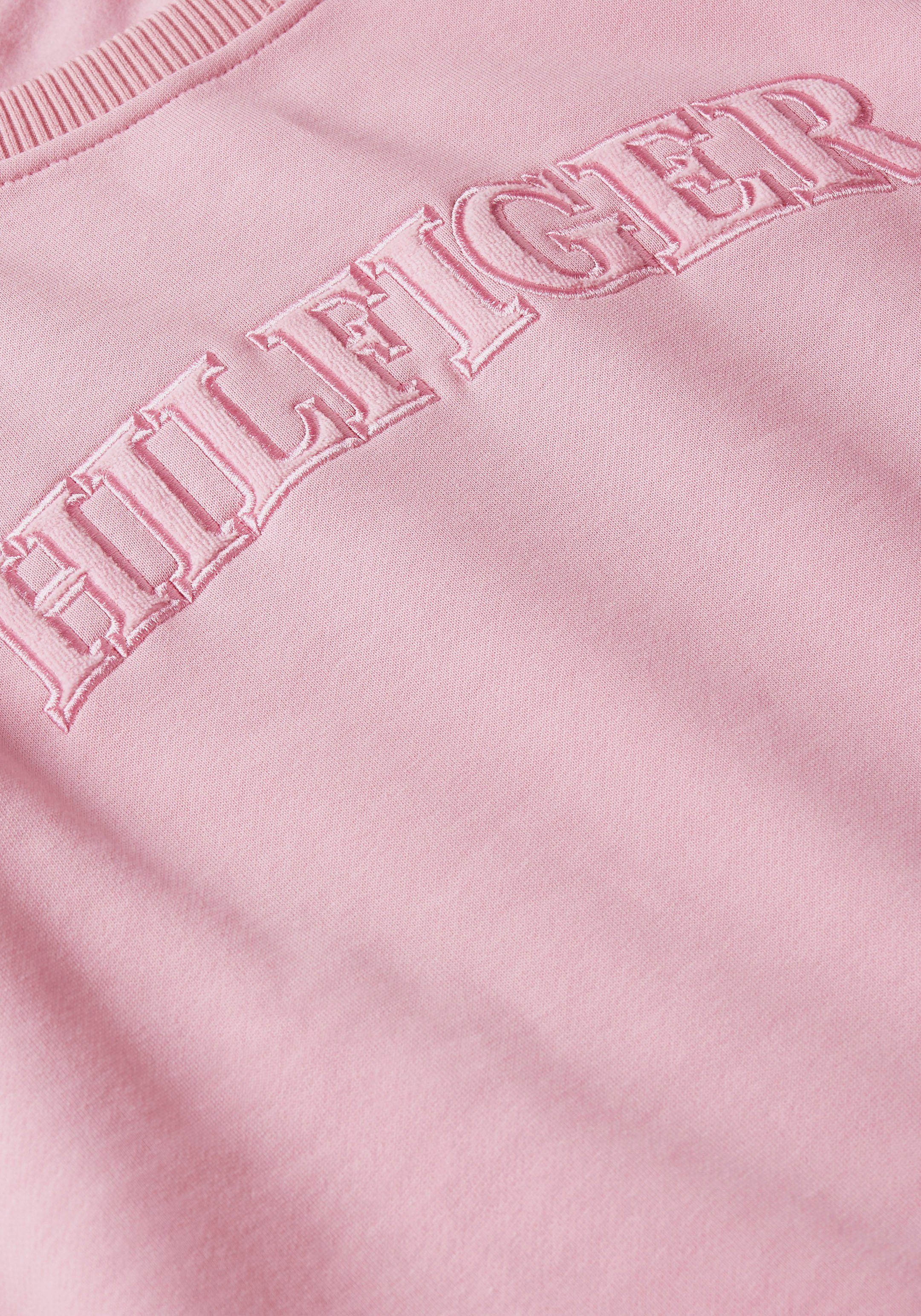 Classic-Pink Markenlabel RLX Hilfiger mit TONAL HILFIGER Sweatshirt Tommy SWTSHIRT O-NK Hilfiger Tommy