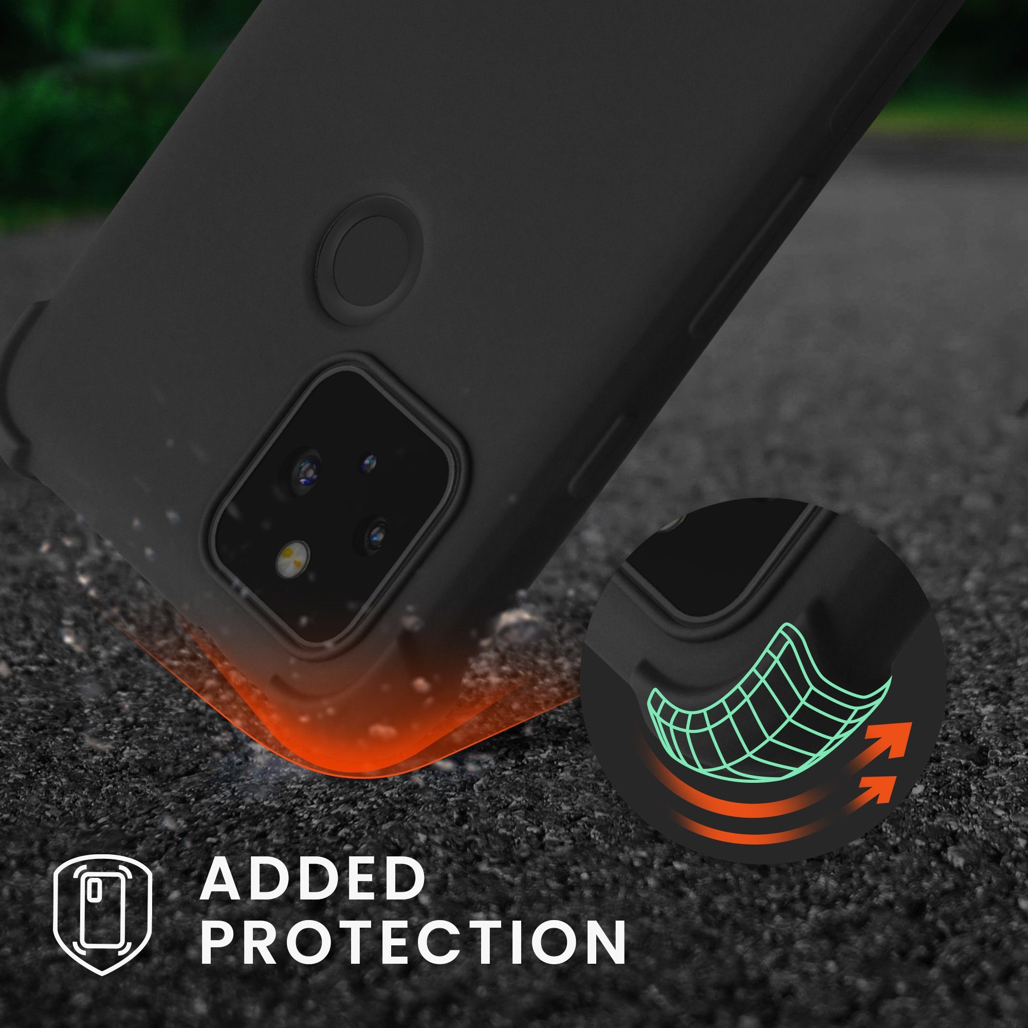 kwmobile Handyhülle Hülle für Google Pixel 5, mit Metall Kette zum Umhängen - Silikon Handy Cover Case Schutzhülle