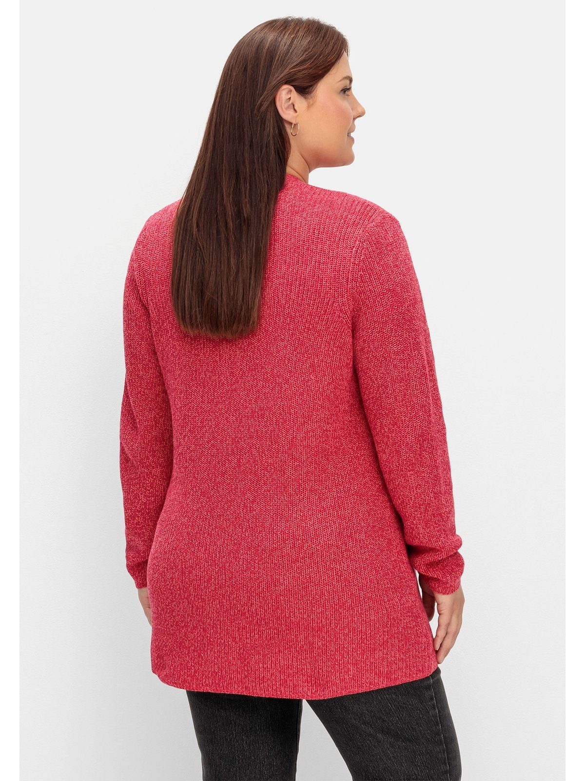 Sheego Longstrickjacke Große Größen im Patentstrickmuster