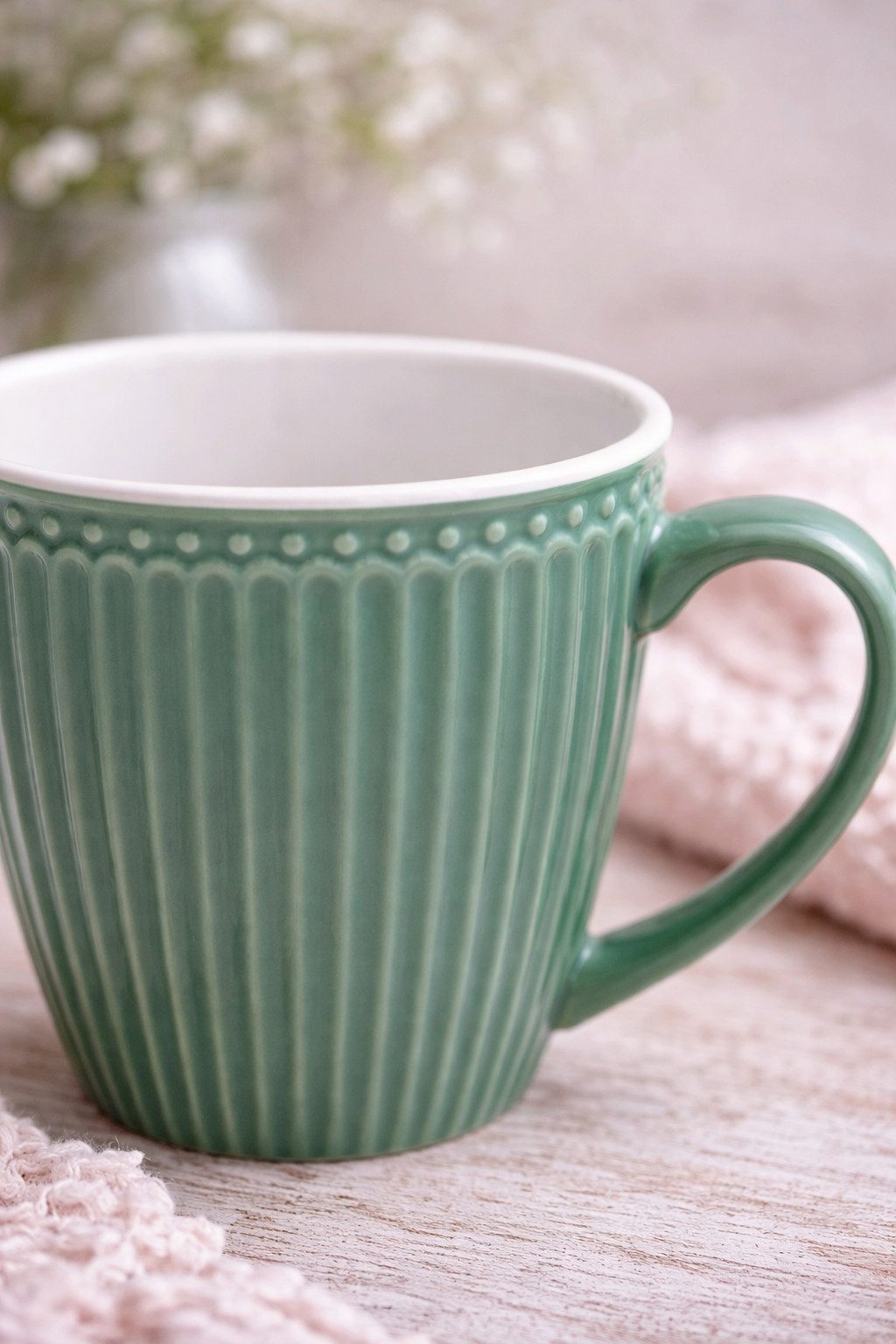 Greengate Tasse GreenGate Henkeltasse Alice Staubgrün