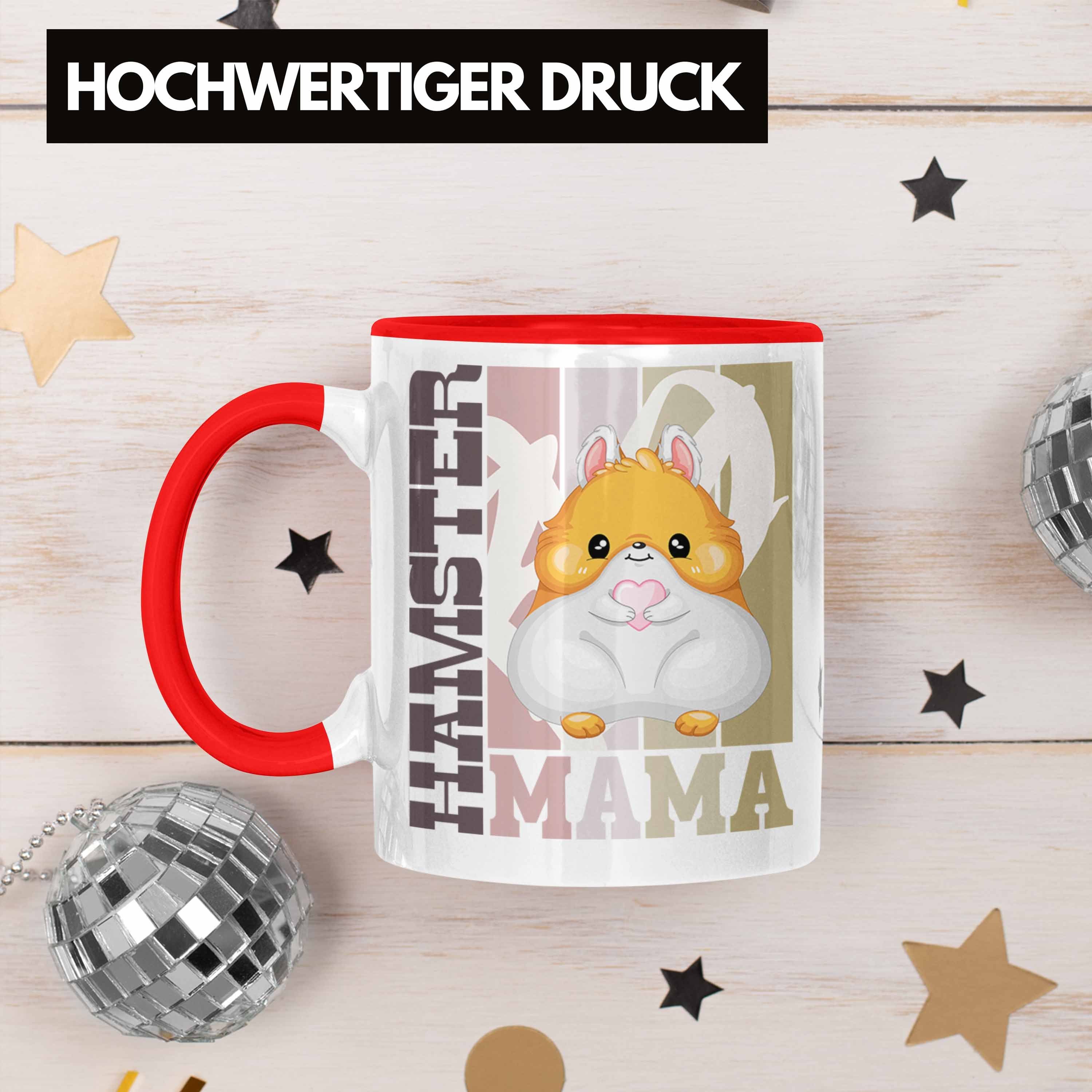 Trendation Hamster Tasse Rot Spruch Besitzerin für Mama Tasse - Trendation Hamster Geschenk