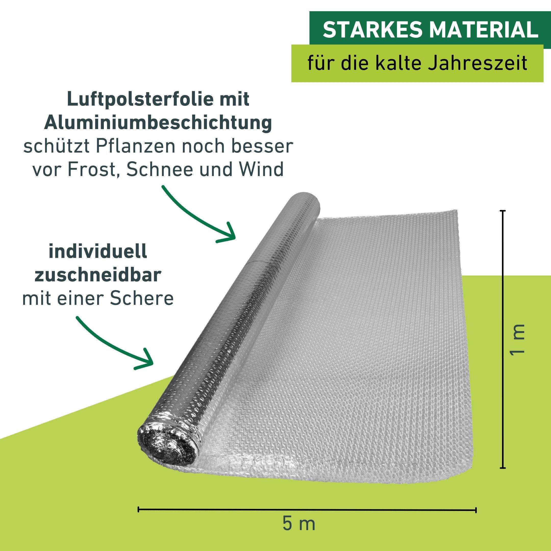 Windhager Winterschutzvlies Superprotect, Kälteschutzfolie für Topfpflanzen zuschneidbar, (1-St), Luftpolsterfolie mit Alu-Beschichtung gegen Frost, Noppenfolie – Bild 5 von 5