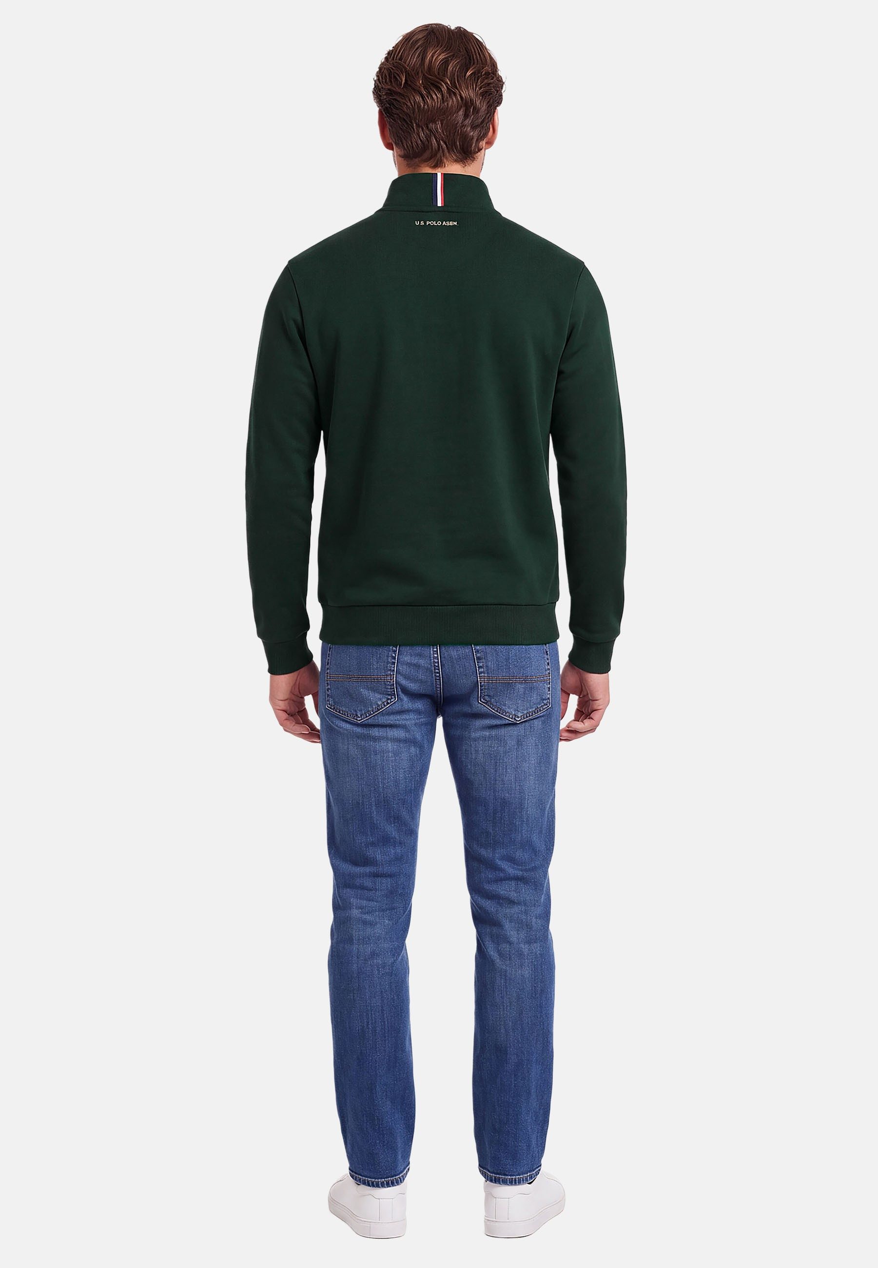 U.S. Polo Assn. Stehkragenpullover USNiico – Herren Half-Zip Pullover mit Logo-Stickerei Weiche Baumwollmischung, sportlich-elegantes Design und hoher Komfort – Bild 4 von 5