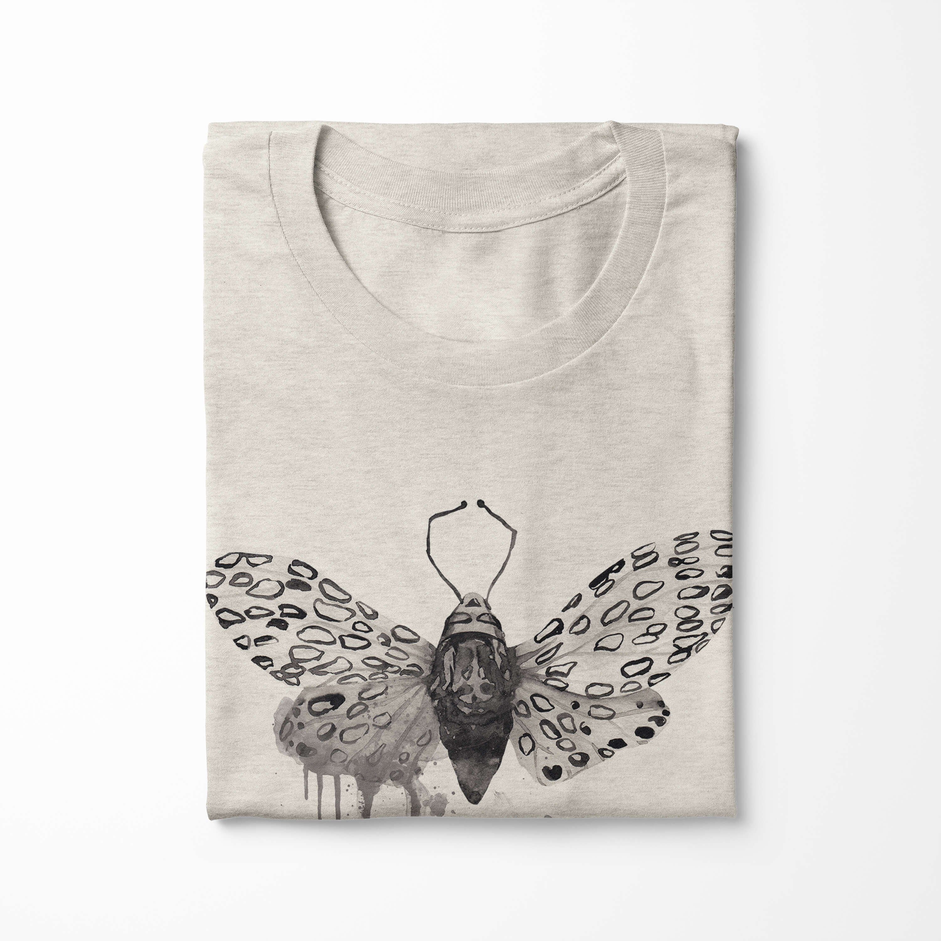 (1-tlg) 100% Bio-Baumwolle Motte T-Shirt Aquarell Organic Ökomode Farbe Sinus Shirt Nachhaltig T-Shirt Herren Motiv Art