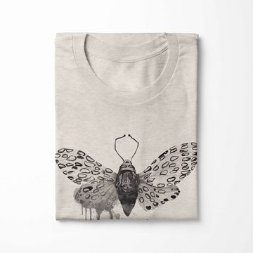 Sinus Art T-Shirt Herren Shirt 100% Bio-Baumwolle T-Shirt Aquarell Motiv Motte Farbe Nachhaltig Organic Ökomode (1-tlg)