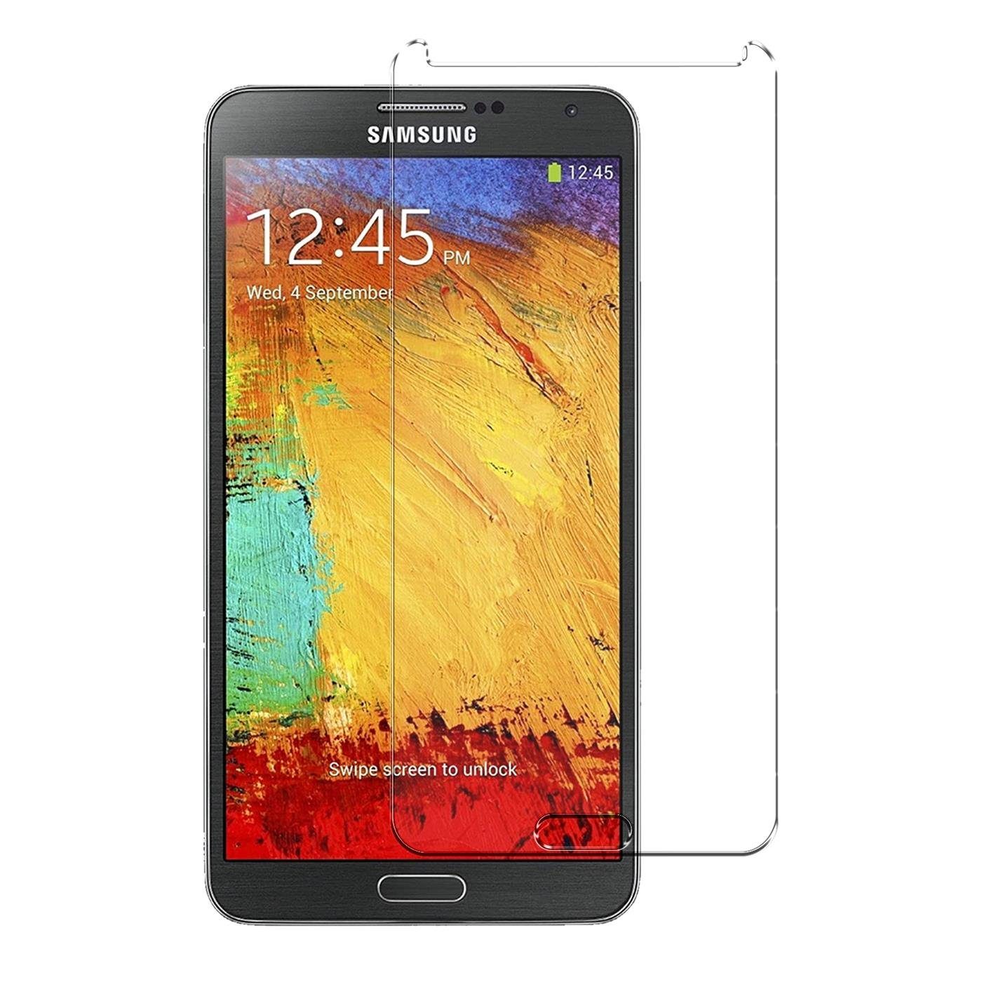 CoolGadget Schutzfolie Panzerfolie für Samsung Galaxy Note 3, (9H Härtegrad, 2x Schutzglas, 1xReinigungset), Displayfolie Panzer Schutzfolie 2 Stück für Samsung Note 3 Glas Folie