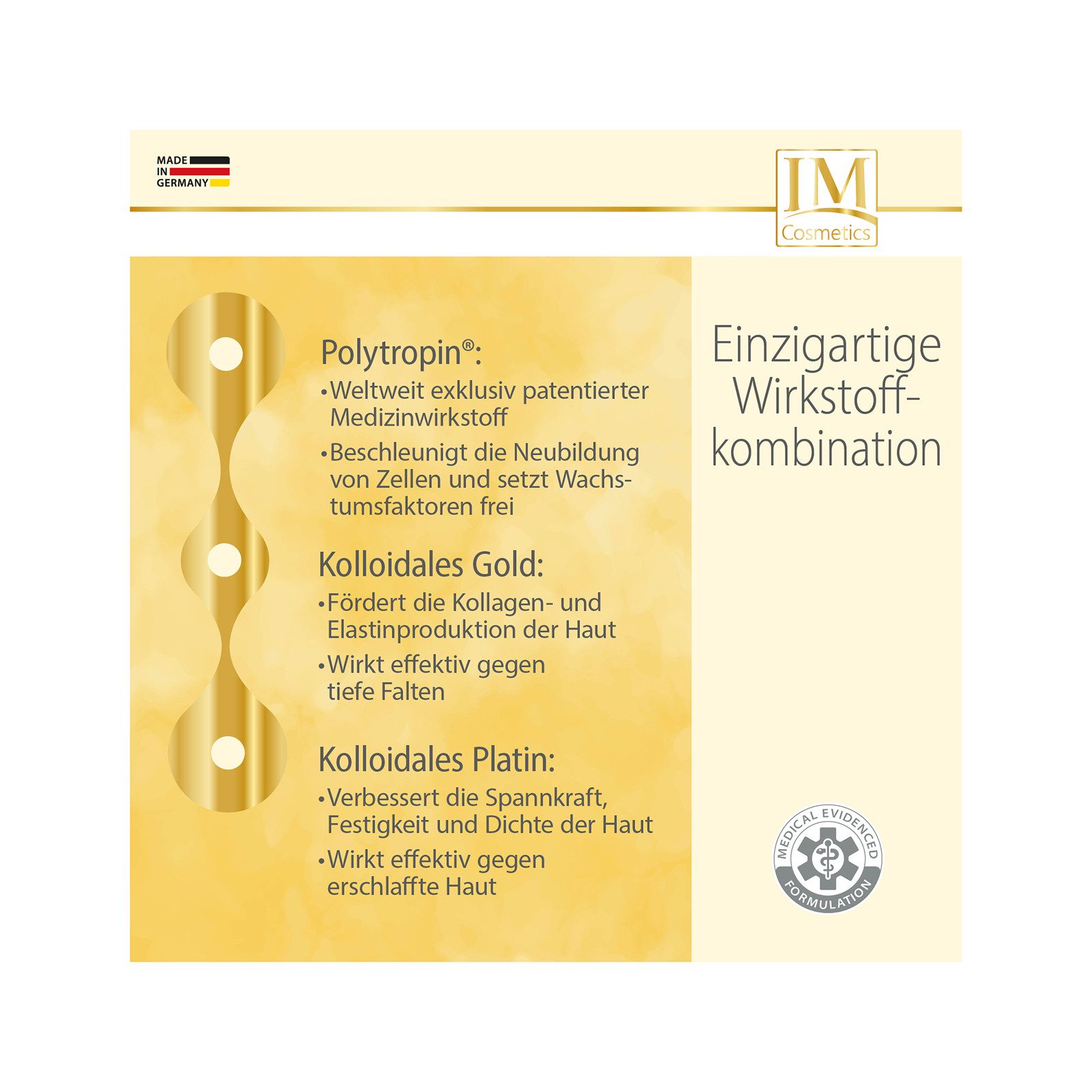 Genius Anti-Aging-Creme IM Cosmetics Liquid Lift - entwickelt mit Dr. Michaela Fuchs Deluxe-Set 2-tlg., Polytropin, Kolloidales Gold (18 Karat), Kolloidales Platin
