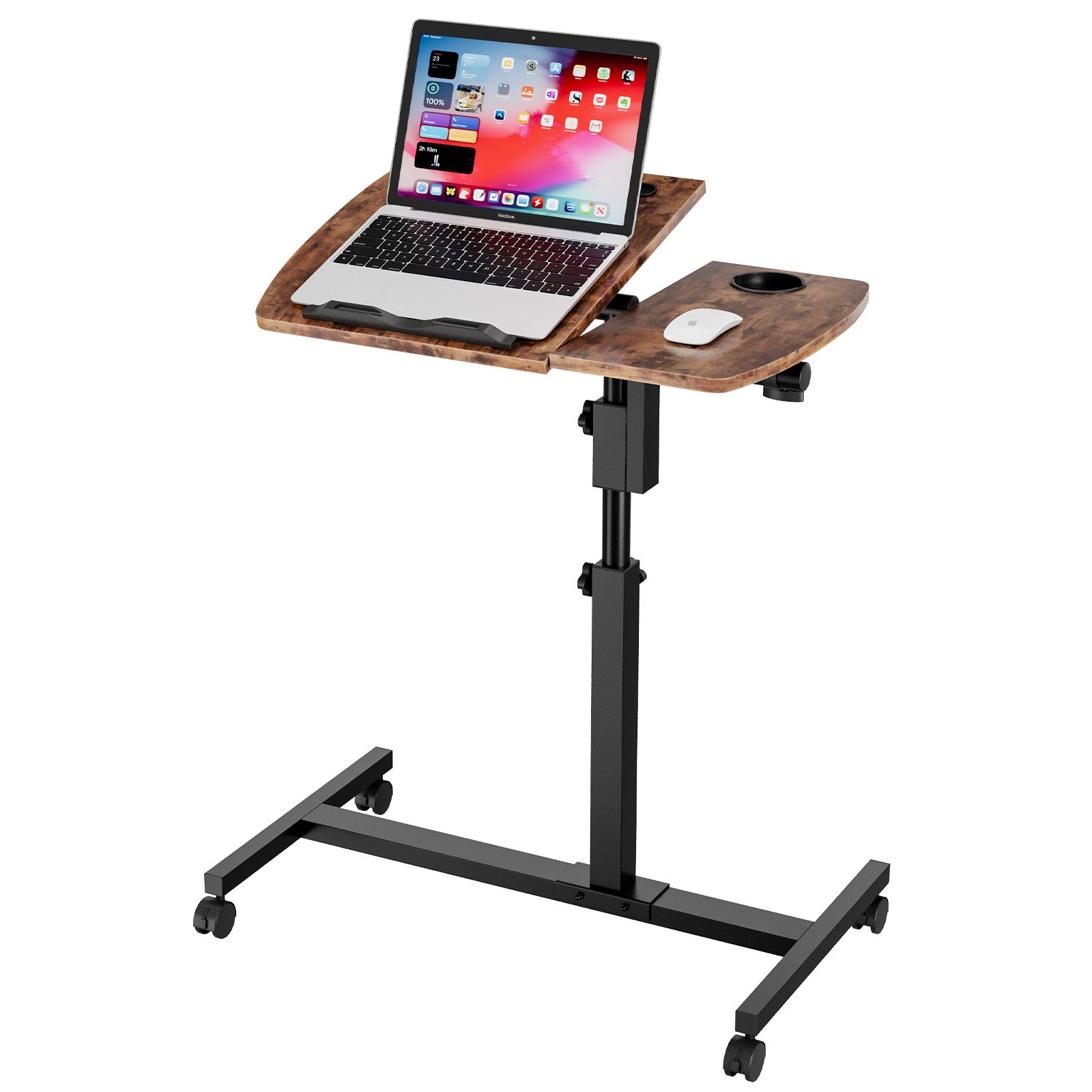 YOLEO Stehpult Laptoptisch Beistelltisch Höhenverstellbar 68,5-98cm mit 4 R günstig online kaufen