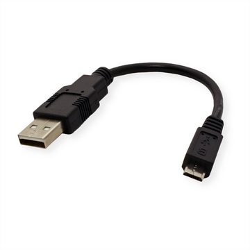 ROLINE USB 2.0 Kabel USB-Kabel, USB 2.0 Typ A Männlich (Stecker), USB 2.0 Typ Micro B Männlich (Stecker) (15.0 cm), USB A ST - Micro USB B ST