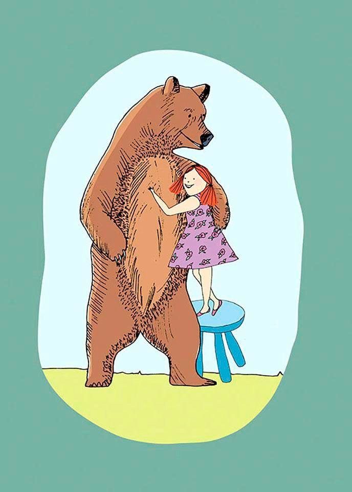 Komar Poster Lili and Bear, (1 Schlafzimmer, St), Kinderzimmer, Figuren Wohnzimmer