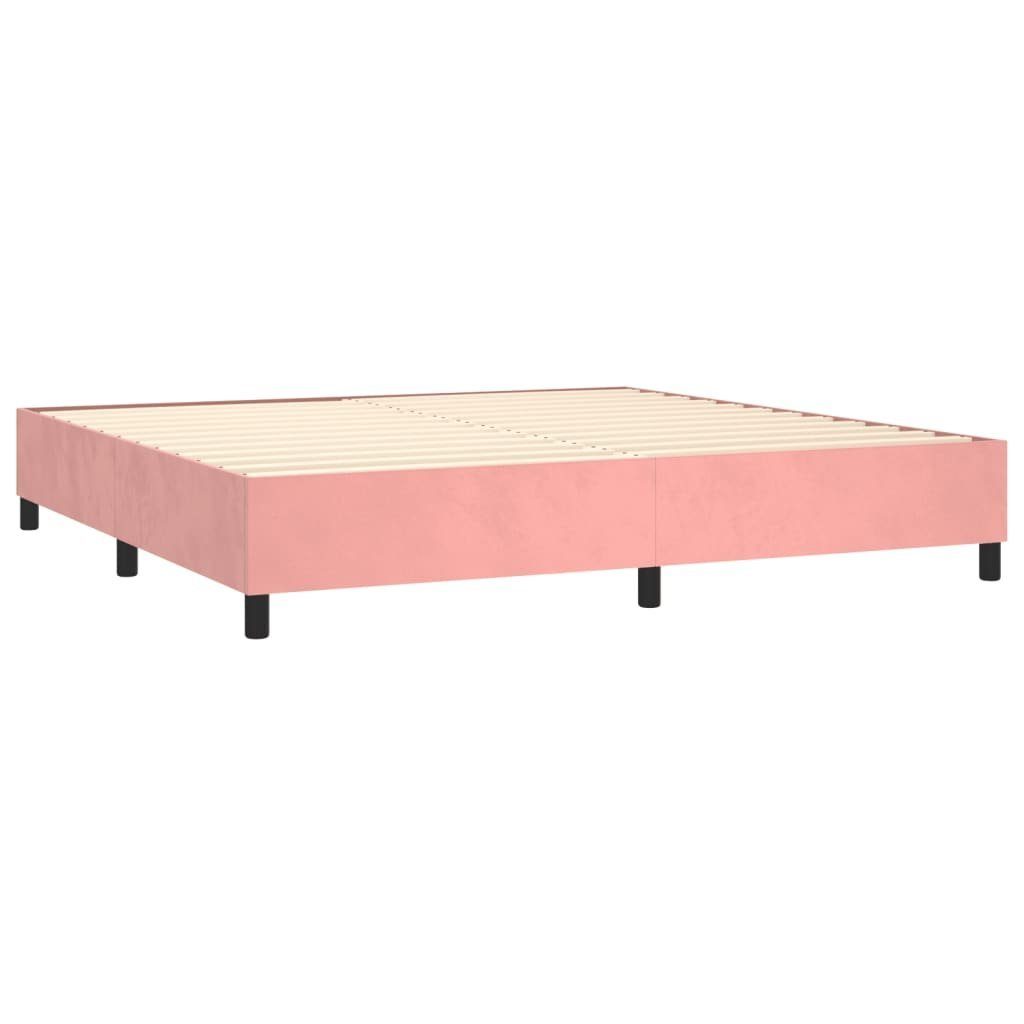 vidaXL Bett Boxspringbett mit Matratze Rosa 200x200 cm Samt