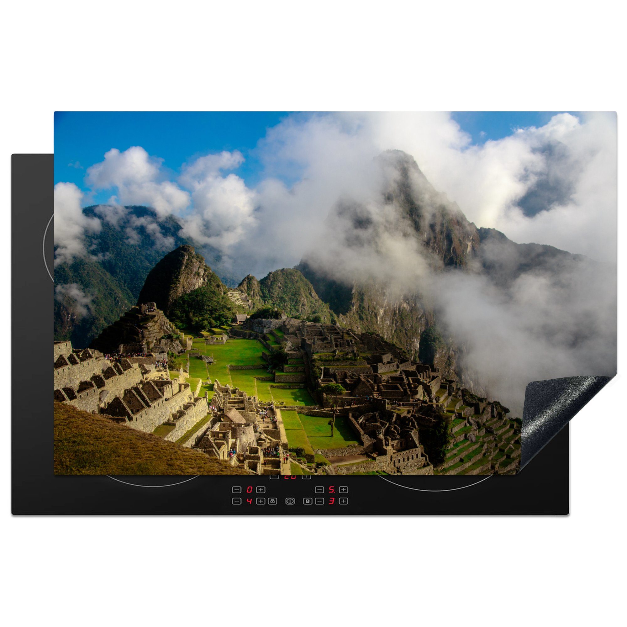 MuchoWow Herdblende-/Abdeckplatte Berg - Machu Picchu - Peru, Vinyl, (1 tlg), 81x52 cm, Induktionskochfeld Schutz für die küche, Ceranfeldabdeckung