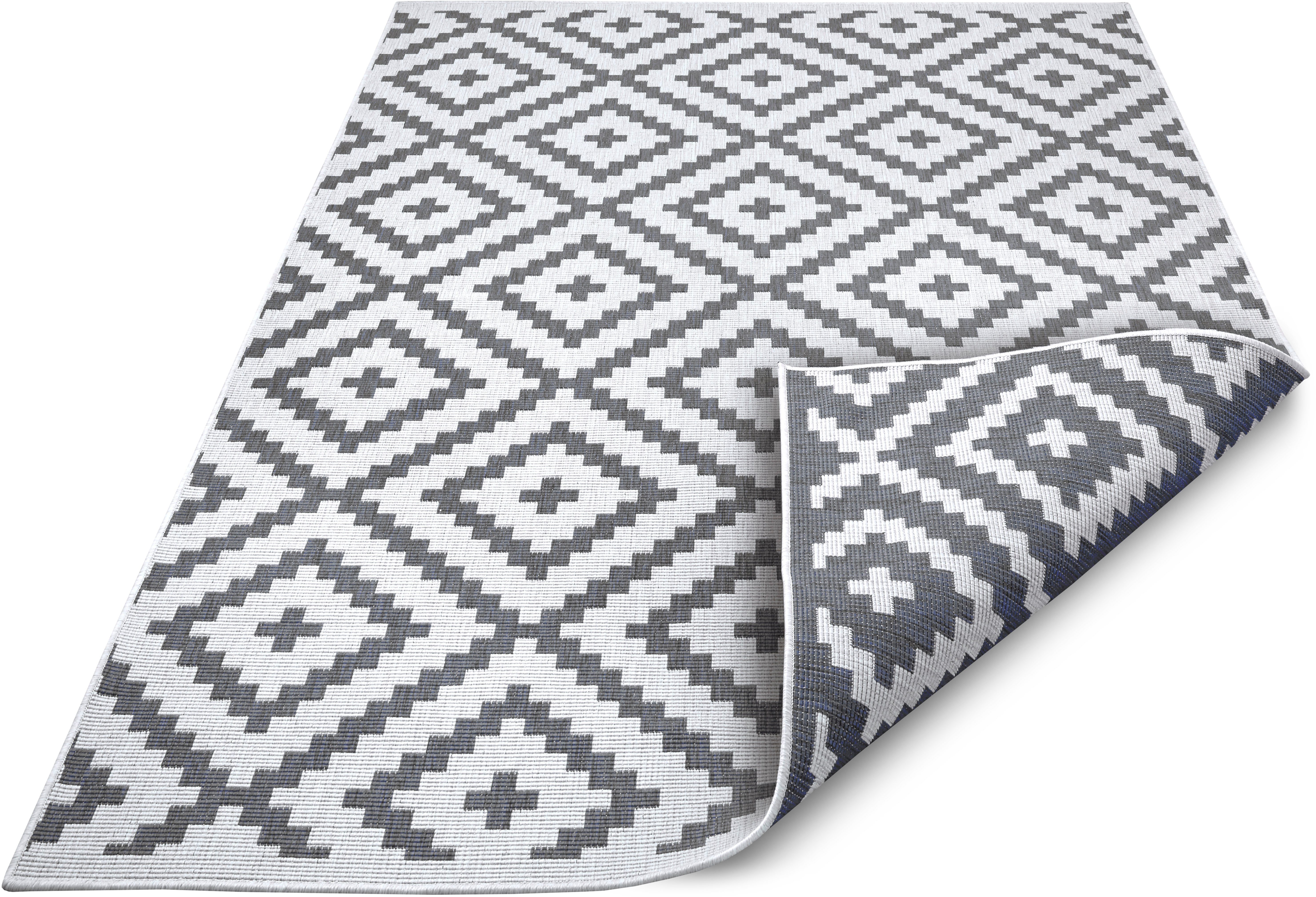 OTTO home Teppich Ronda Wendeteppich, rechteckig, Höhe: 5 mm, Sisal-Optik, Flachgewebe, In- und Outdoor, geometrisches Boho Design