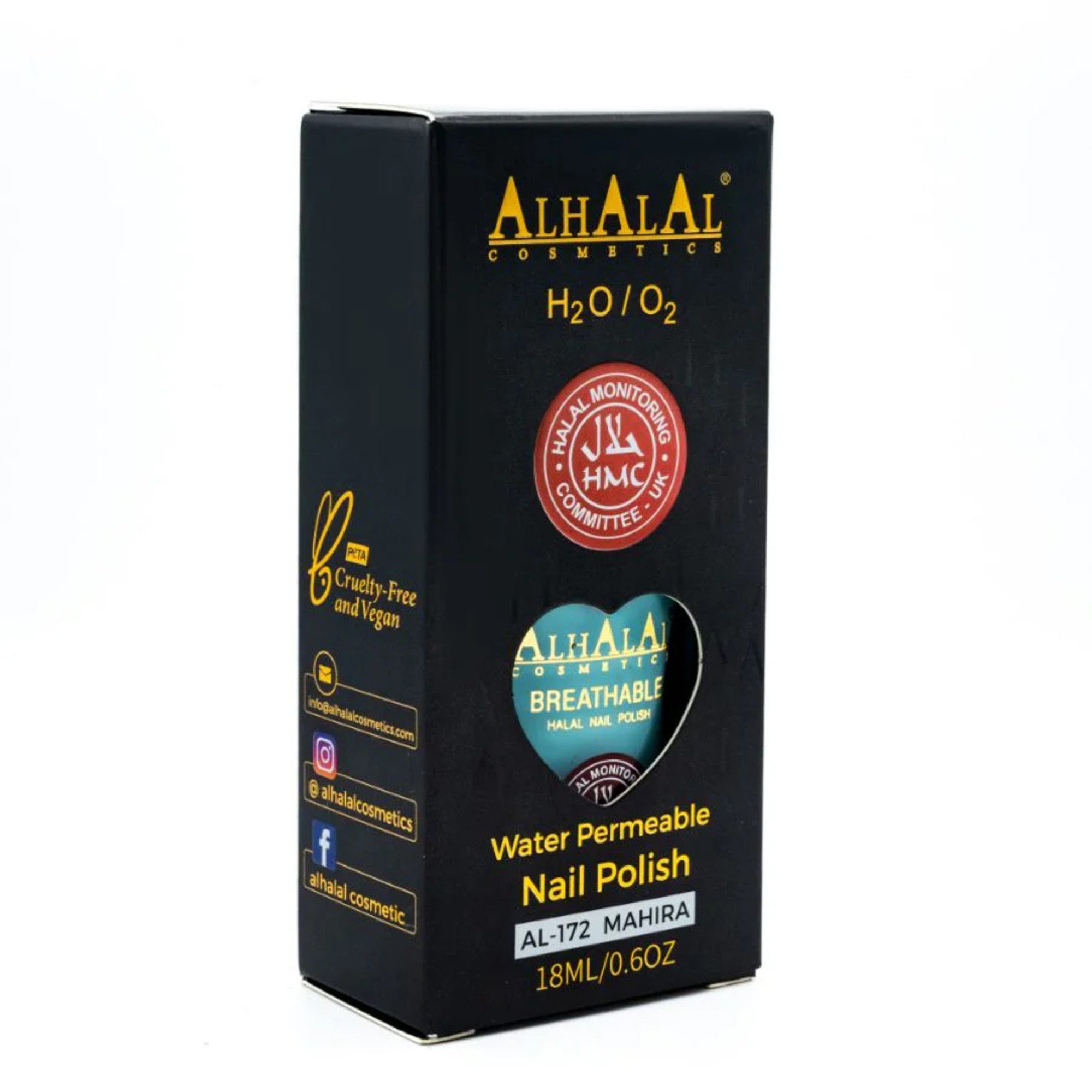 Alhalal Cosmetics Ltd. Nagellack Atmungsaktiver Halal Nagellack – alkoholfrei & wasserdurchlässig, Halal HMC-Zertifiziert,Vegan & alkoholfrei