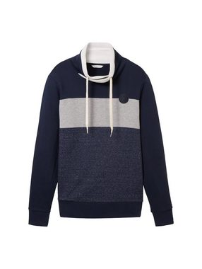 TOM TAILOR Sweatshirt mit Colorblocking und Stehkragen