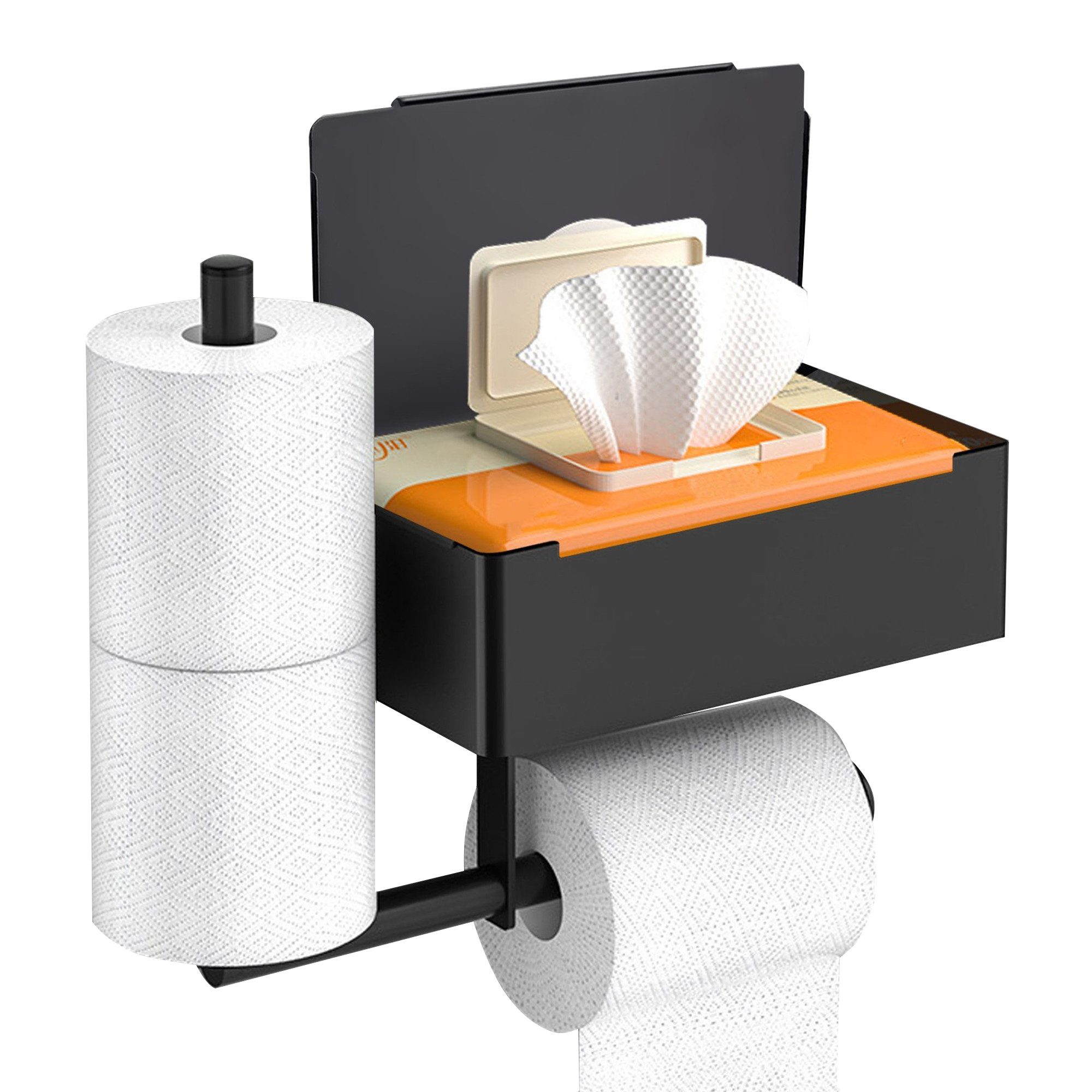 DAKYAM Toilettenpapierhalter mit Feuchttücherbox Selbstklebend, für günstig online kaufen