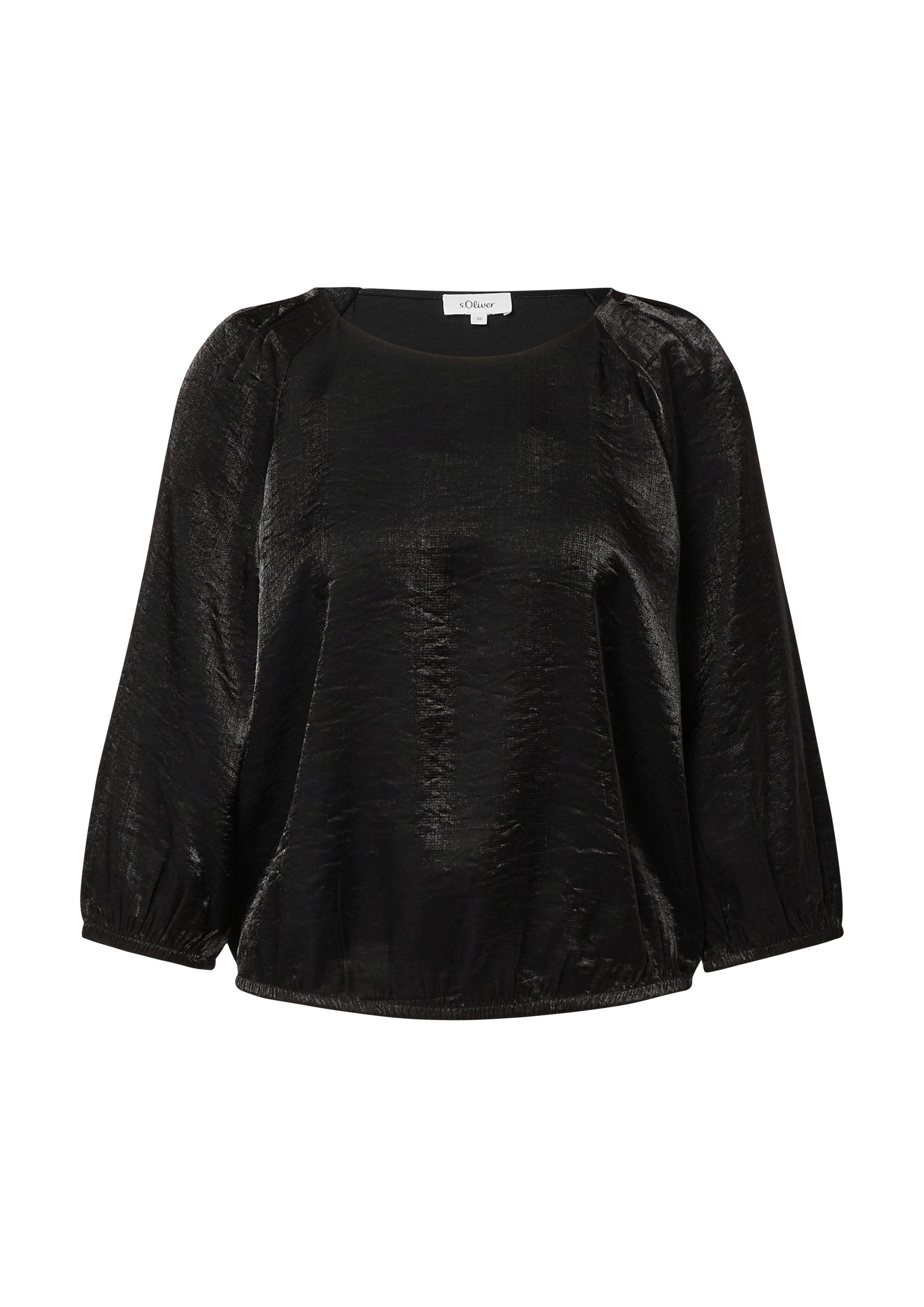 s.Oliver Kurzarmbluse Bluse Glänzende Bluse im O-Shape günstig online kaufen