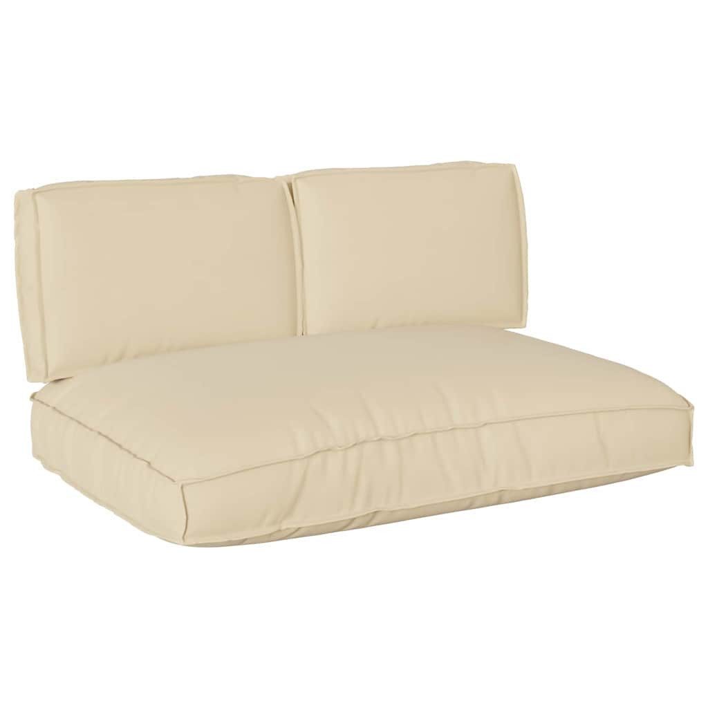vidaXL Sitzauflage Kissenset Oxford-Stoff Beige 120 x 80 x 52 cm, (3 St)