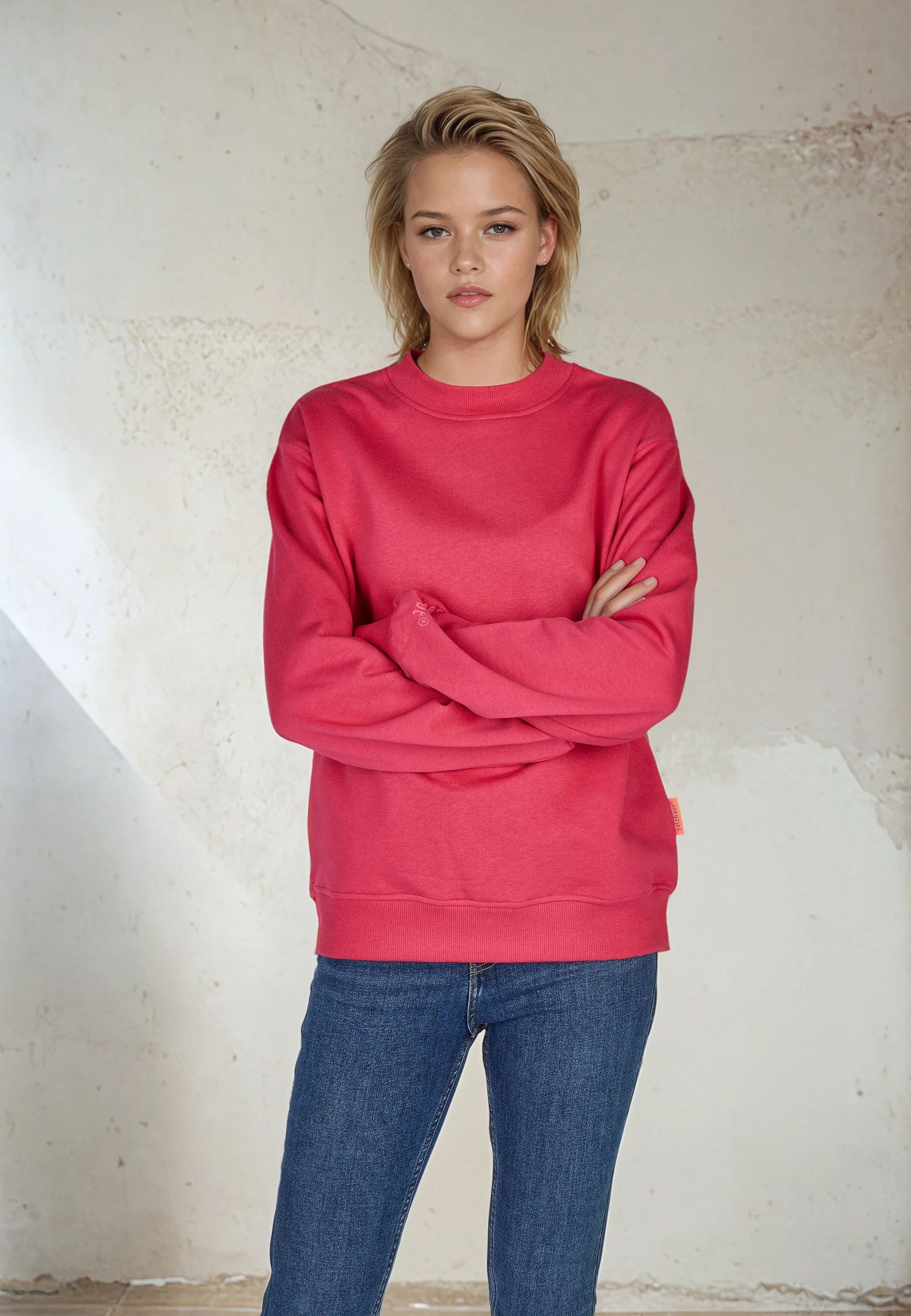 salzhaut Sweatshirt VEBIESTERN Damen Relaxed-Fit salzhaut Pullover – bequemer Fit und nordisch klares Design