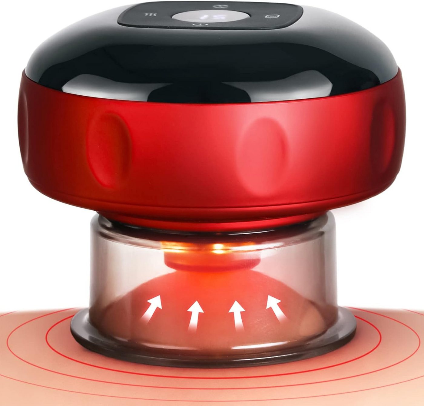 feinlux Massagegerät Intelligentes Elektrisches Rückenmassage 12 Gang, Packung, Vakuum-Massager, Schröpfmassagegerät Guasha-Gerät für, Nacken, Schulter mit Luftablass