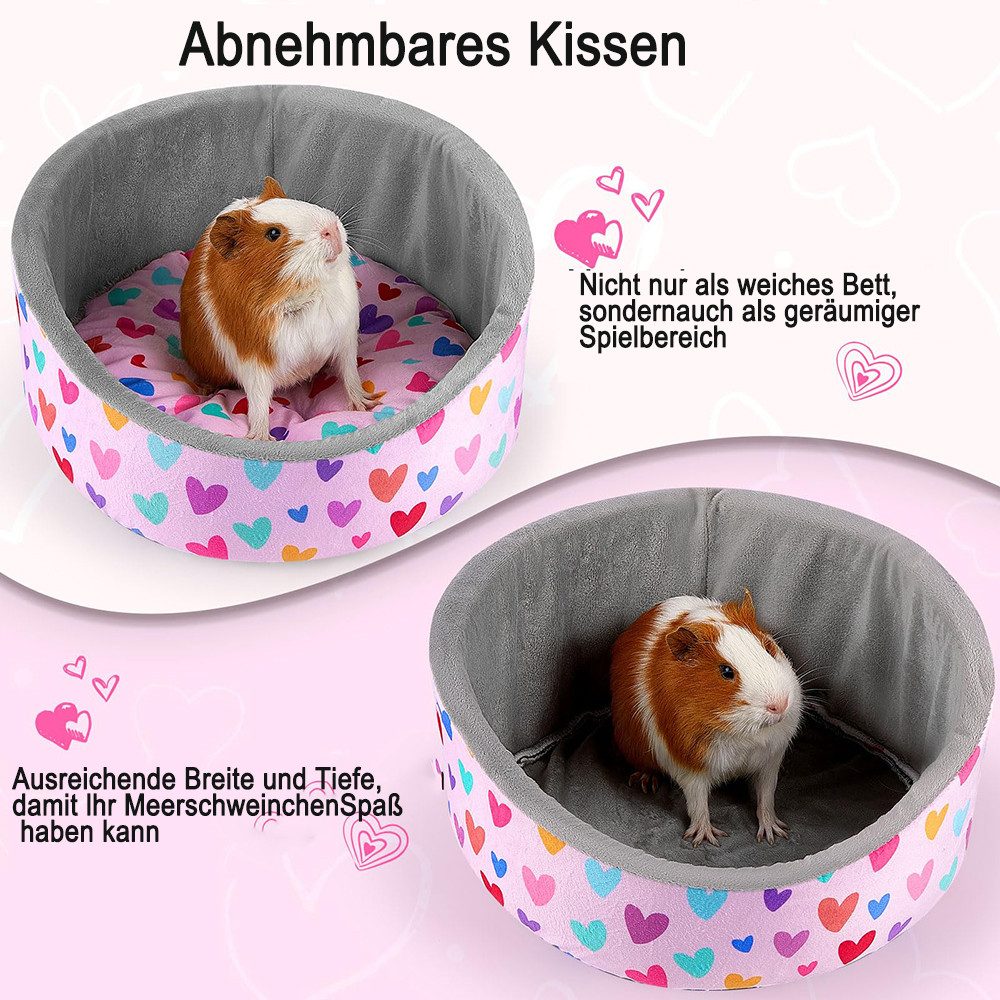 Ledander Tierbett Meerschweinchenbett,weiches Bett mit herausnehmbarer, dicker Matte, maschinenwaschbar, Meerschweinchen Decken,Zubehör für Meerschweinchen