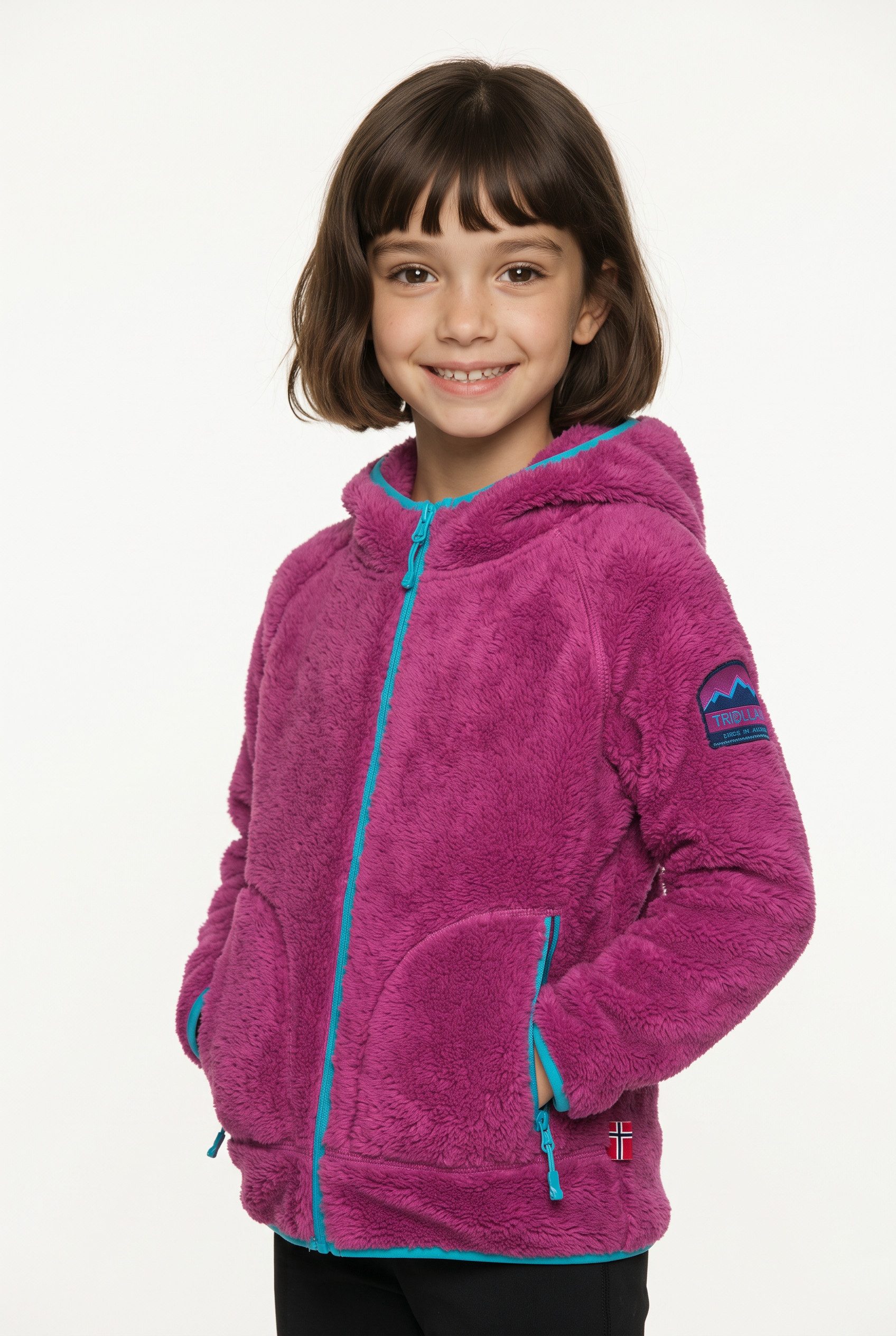 TROLLKIDS Fleecejacke GIRLS BORGUND JACKET XT sportlich, aus Highloft-Fleece, für Kinder, mit Kapuze