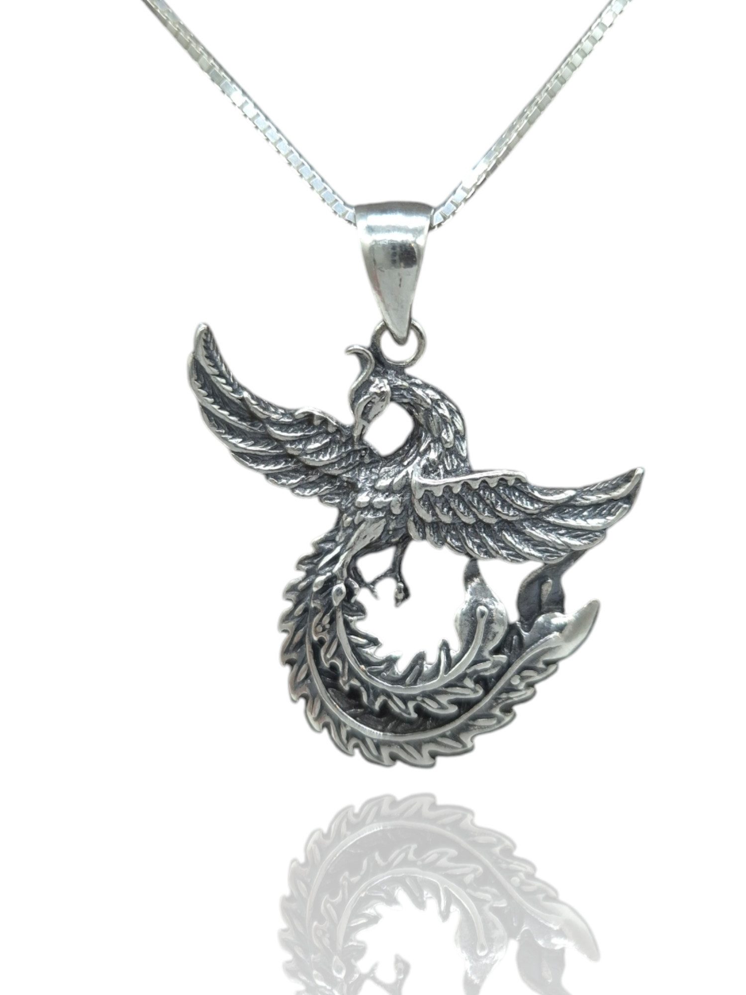 NAHLE Kette mit Anhänger Silber Drache Phoenix Halsschmuck Anhänger (2-tlg. günstig online kaufen