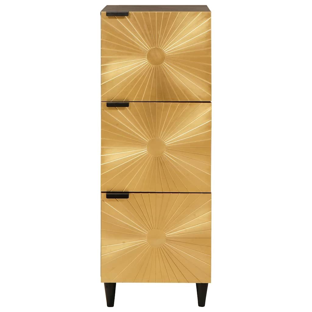 vidaXL Media-Regal Beistellschrank mit Tür Schwarz und Gold 40 x 33.5 x 110 cm, 1-tlg.