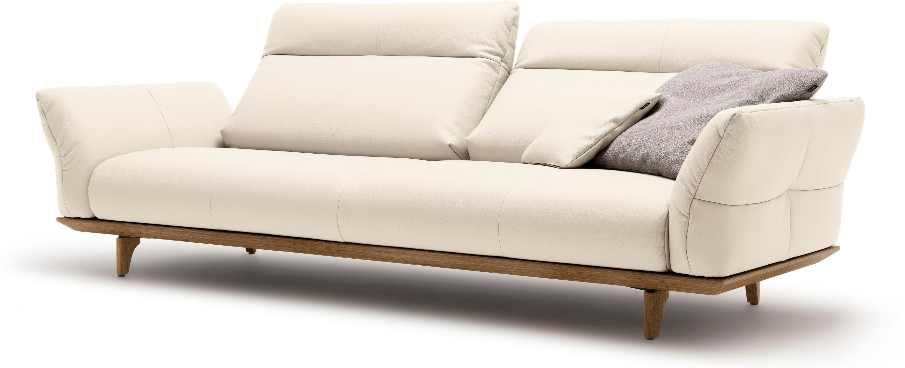 Creation BY ROLF BENZ 4-Sitzer CR.460 mit verstellbarer Rückenlehne, Designsofa, bequem, Sockel in Nussbaum, Füße Nussbaum, Breite 248 cm