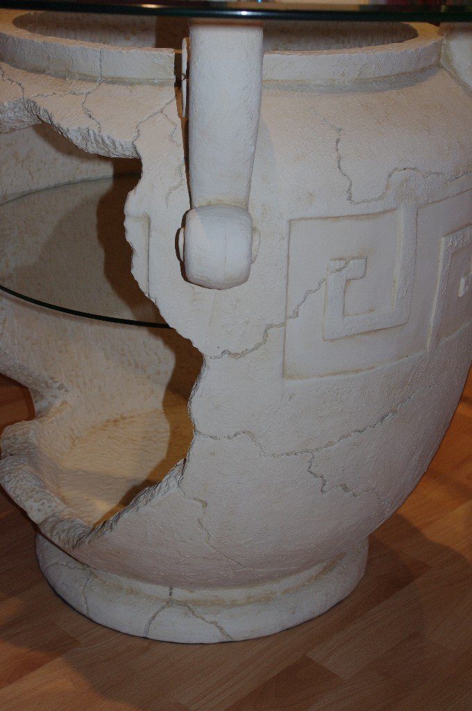Antikes Säulen-Esstisch Tafeltisch runder Amphore Küchentisch Wohndesign Esstisch
