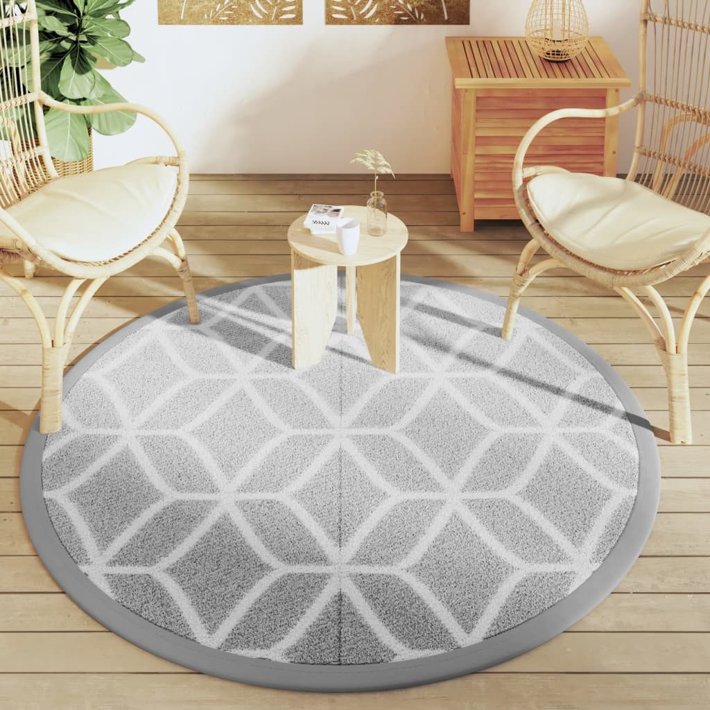 vidaXL Outdoorteppich Outdoor-Teppich ARAKIL Grau Ø160 günstig online kaufen