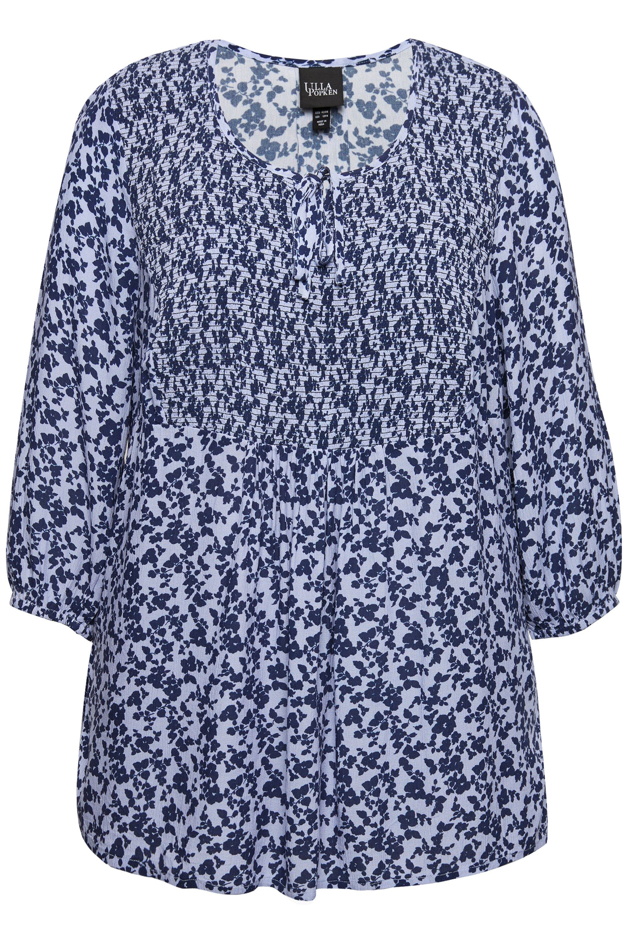 Ulla Popken Tunika Smokbluse Blüten A-Linie günstig online kaufen