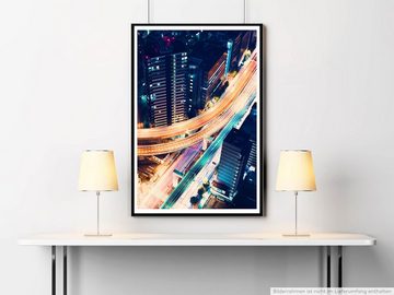 Sinus Art Poster Urbane Fotografie  Verkehrskreuz bei Nacht in Tokio Japan 60x90cm Poster