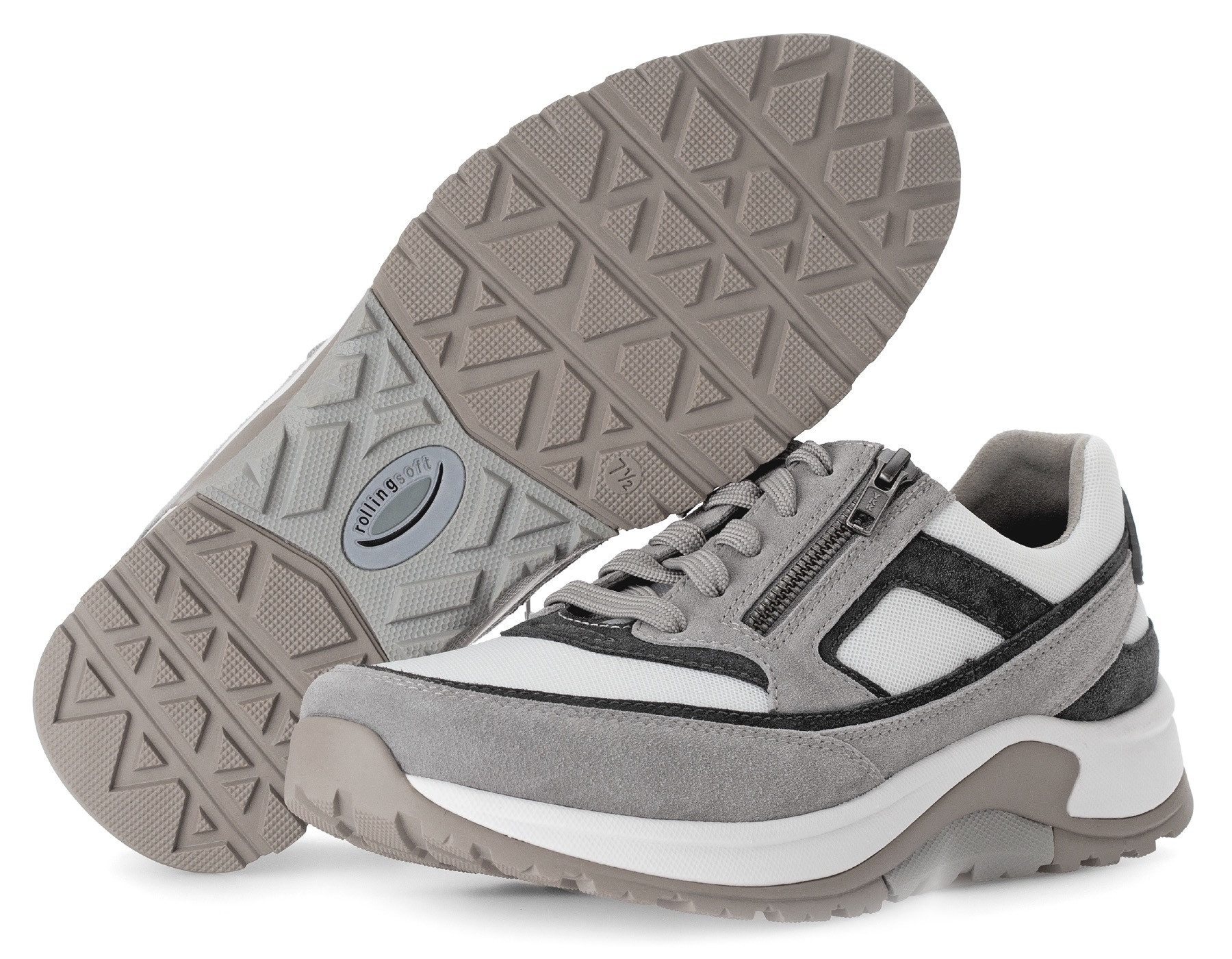 rollingsoft Keilsneaker, Schnürschuh, Halbschuh, Freizeitschuh, Außenreißverschluss, G-Weite