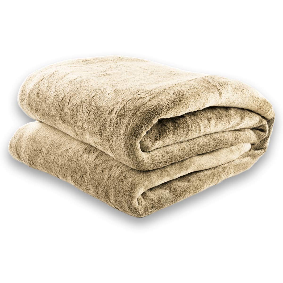 Wohndecke flauschige, tragbare Kuscheldecke mit Ärmeln und Fußtasche 180x150 cm, Gräfenstayn, warme Ärmeldecke - TV Decke zum Anziehen - 180x150cm hellbraun – Bild 4 von 5