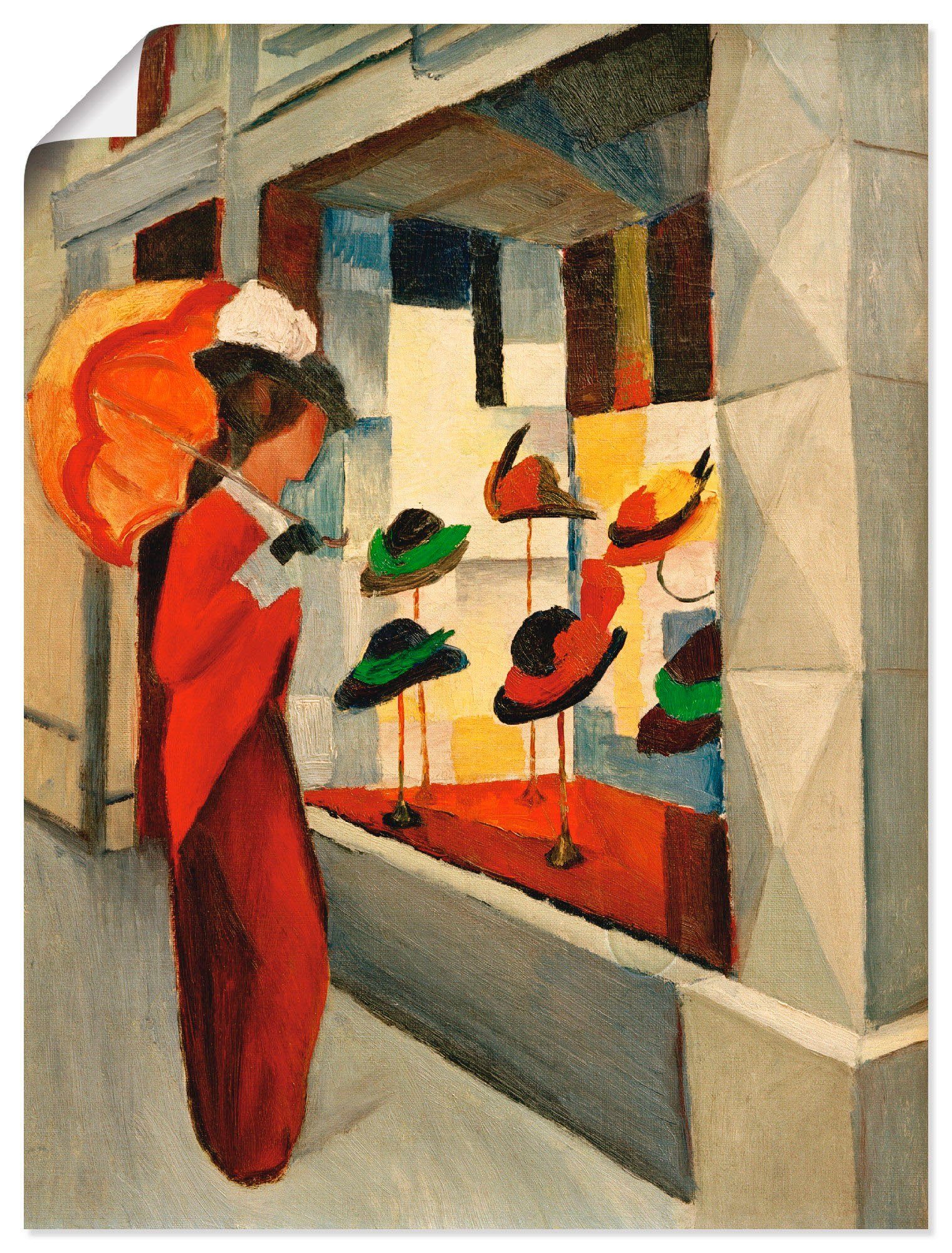 Artland Wandbild Hutladen, Mode (1 St), als Leinwandbild, Wandaufkleber oder Poster in versch. Größen