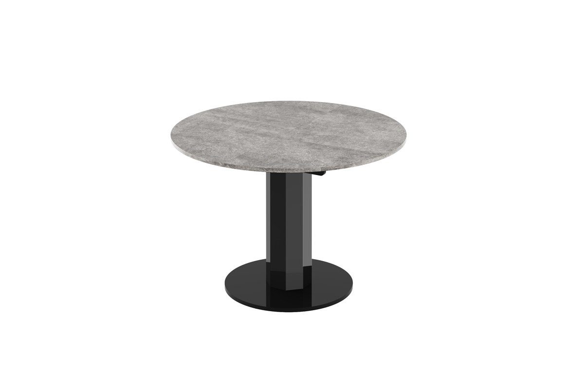 Schwarz oval Tisch designimpex HES-111 Hochglanz ausziehbar Hochglanz rund 100-148cm Esstisch Beton / Design Esstisch