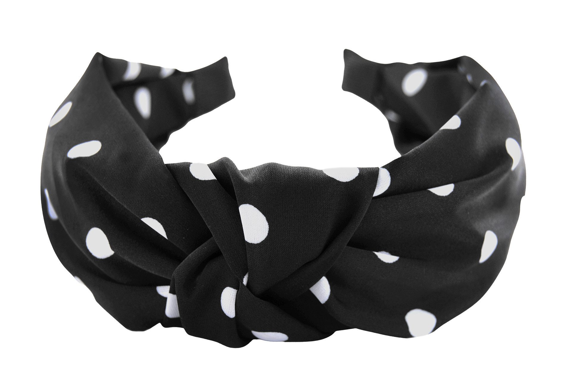 axy Haarreif Breiter Haarreif mit Knoten und Satin bezogen, Vintage Damen Haareifen Haarband