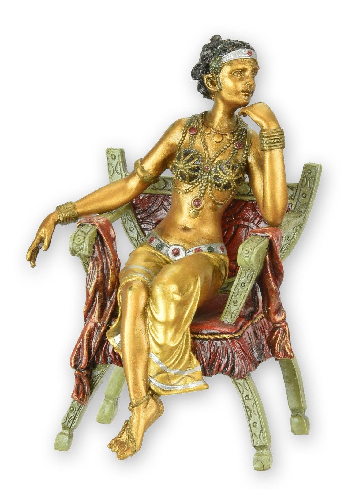 Aubaho Dekoobjekt Bronzeskulptur Bauchtänzerin Wiener Stil Replikat Retro Design Dekorat