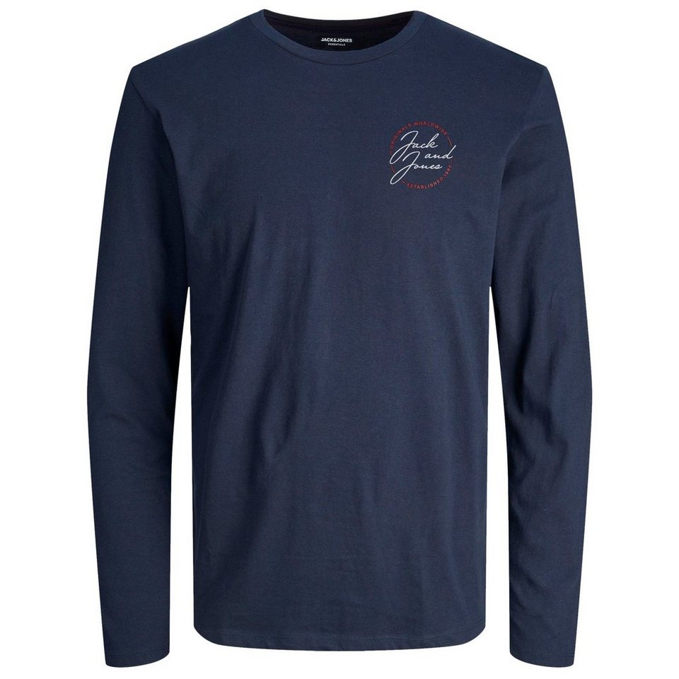 Jack & Jones Langarmshirt Große Größen Herren Logo Longsleeve navy Jack&Jones Jack & Jones Langarmshirt Große Größen Herren Logo Longsleeve navy Jack&Jones