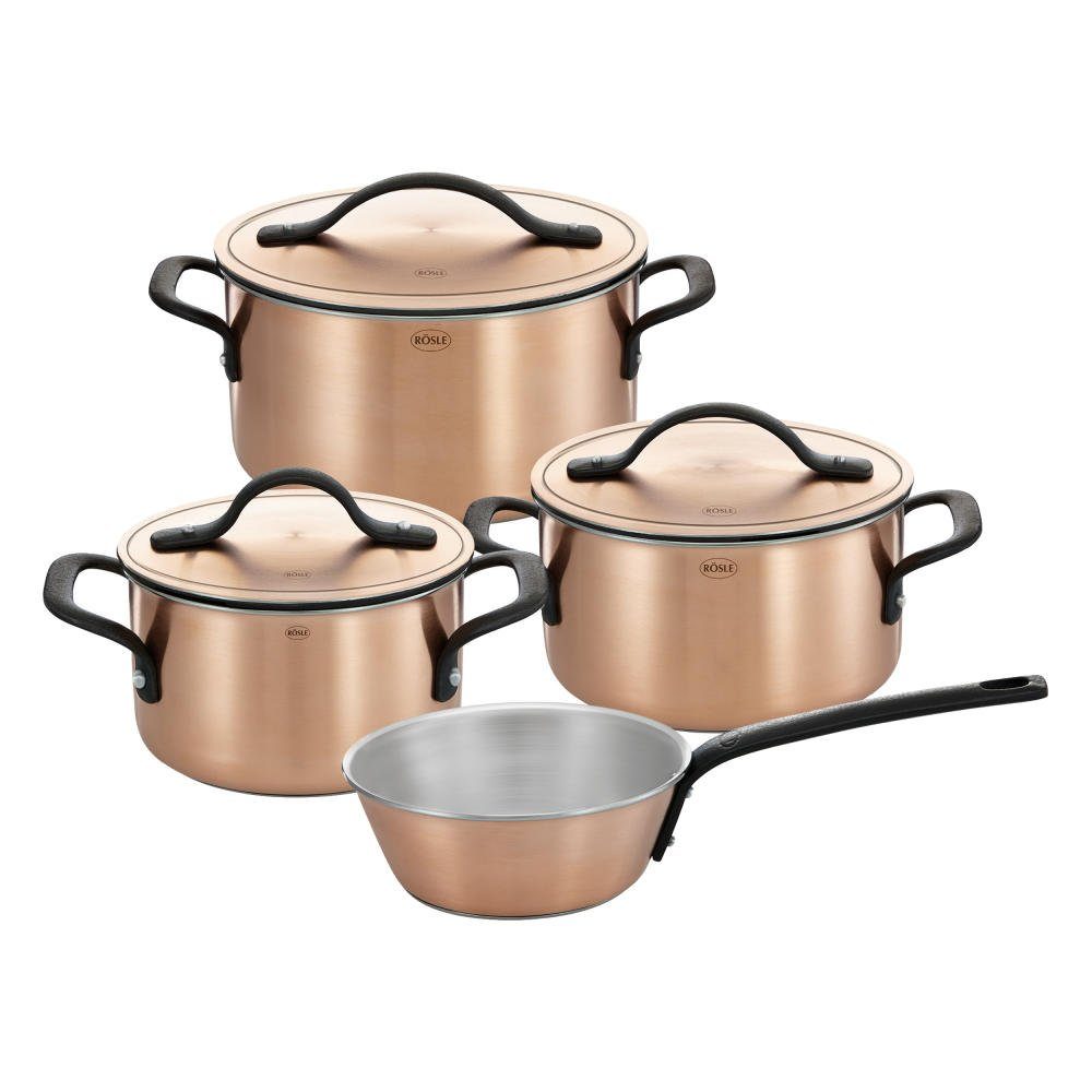RÖSLE Topf-Set Chalet, Edelstahl (Set), Mehrschichtmaterial aus Edelstahl, Aluminium und Kupfer